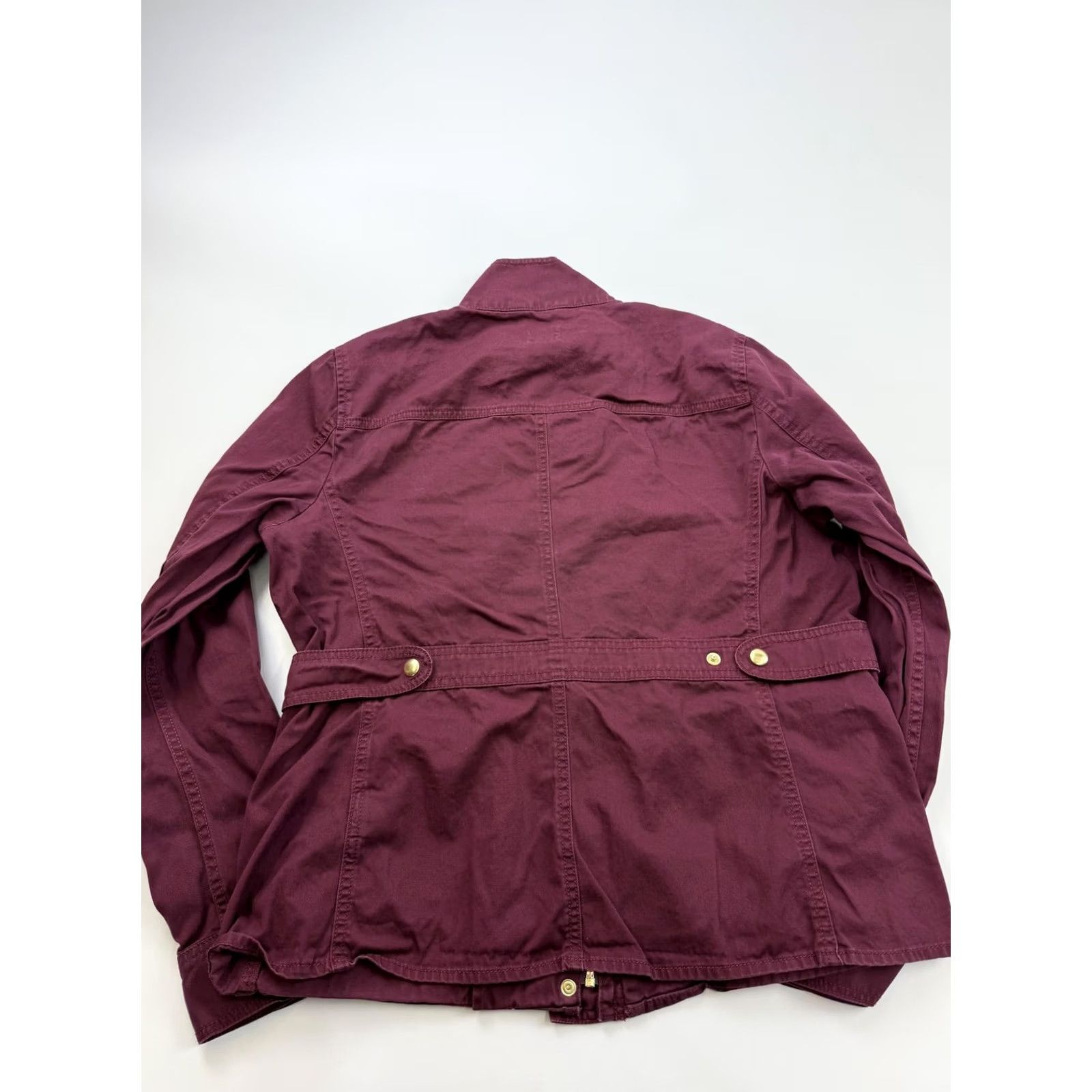 J.Crew J.Crew Jacket Womens Large Red Twill Military Utility Snap Front Pockets Size L / US 10 / IT 46 - 4 Thumbnail