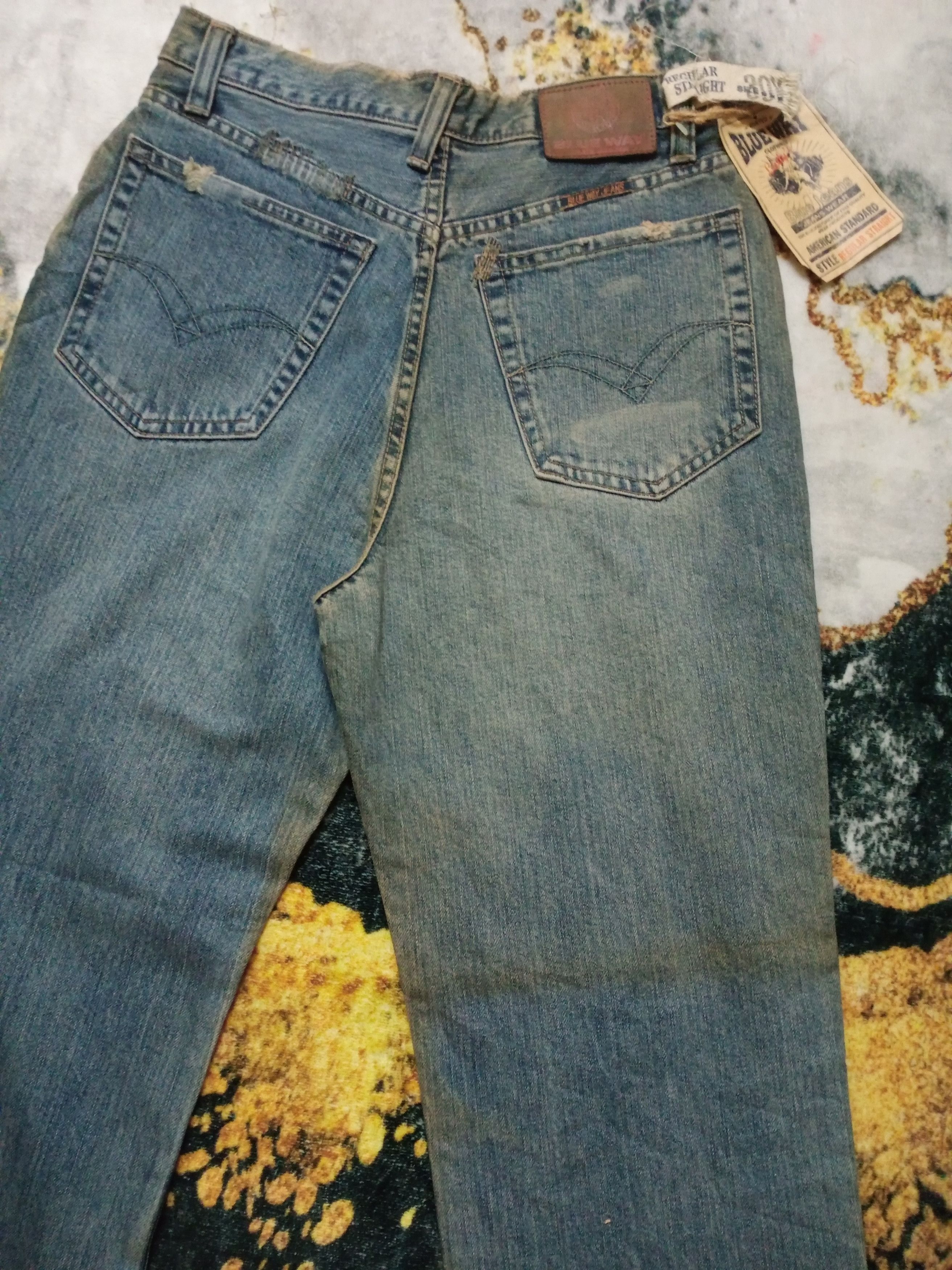 If Six Was Nine × Japanese Brand × Vintage Rare Vintage BlueWay Distressed Denim Pants Size 28" / US 6 / IT 42 - 24 Thumbnail