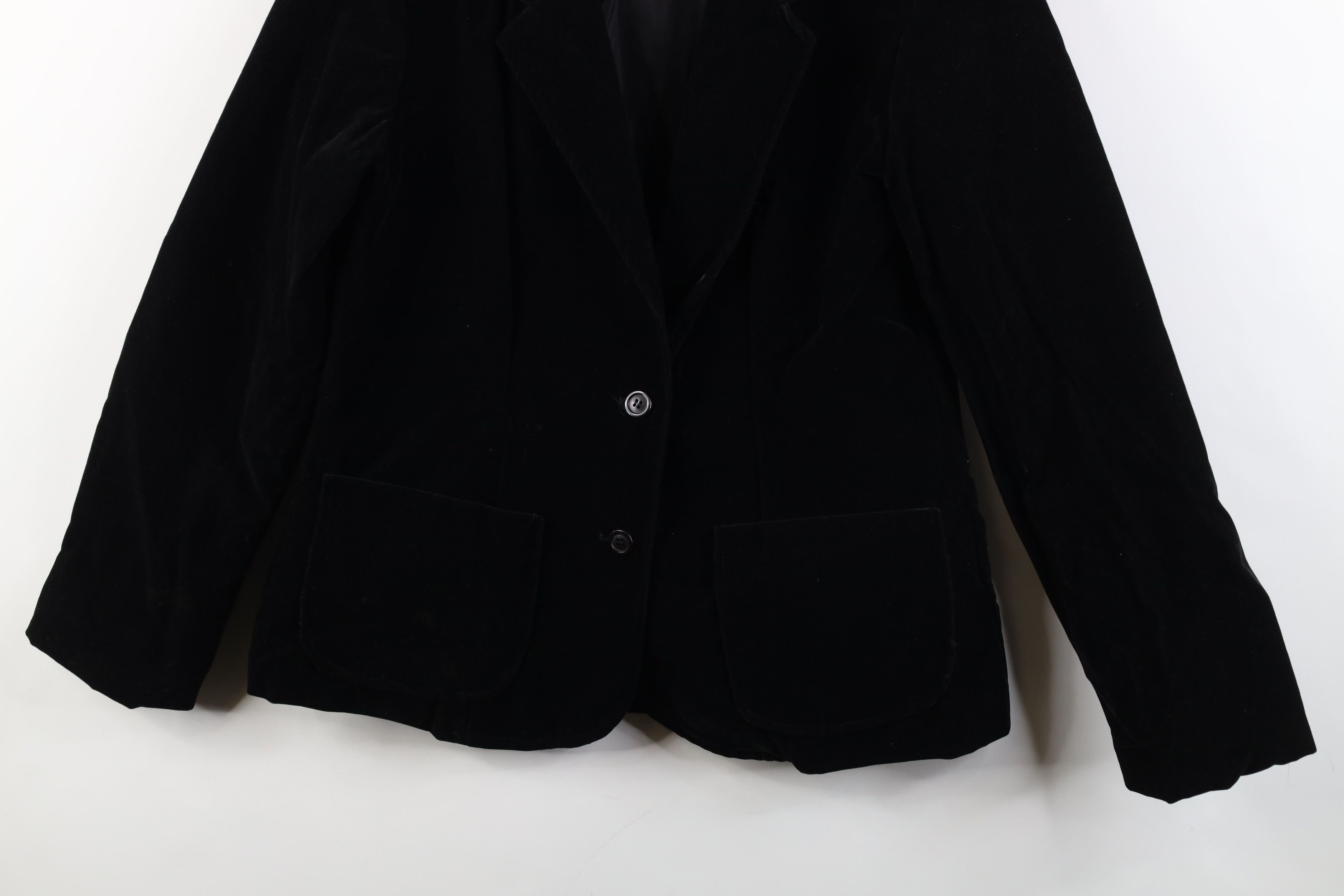 Vintage Vintage 60s Streetwear Velvet Velour Blazer Jacket Black USA Size L / US 10 / IT 46 - 3 Thumbnail