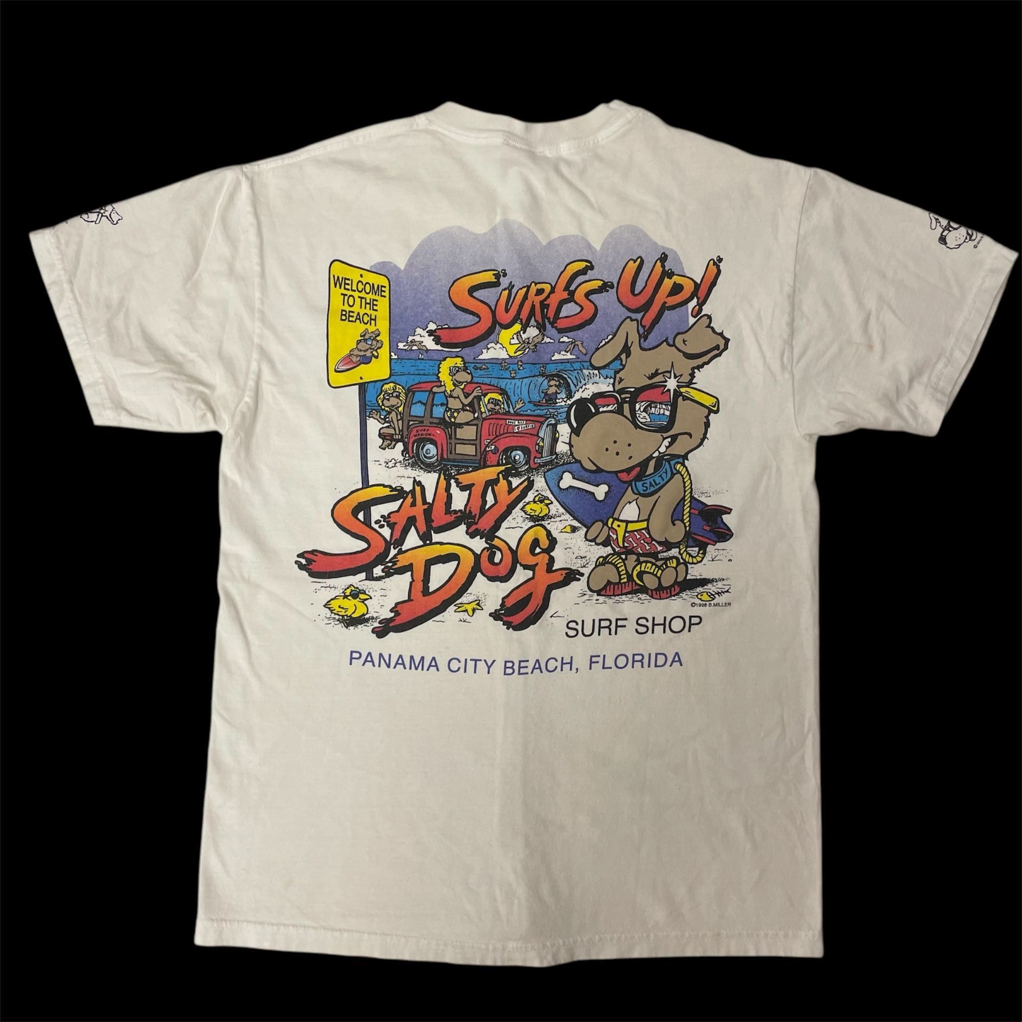 Hanes Vtg Hanes SURFS UP SALTY DOG 1998 Panama City FL T Shirt Size US M / EU 48-50 / 2 - 1 Thumbnail