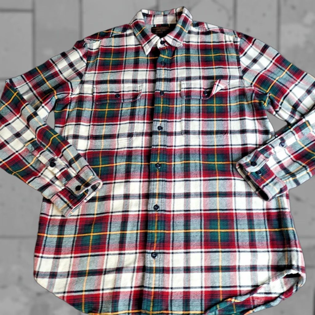 Filson Filson Mens Shirt L Green Beige Plaid Heavyweight Flannel Button-Up Casual long Sleeve Regular Mens Size US L / EU 52-54 / 3 - 1 Thumbnail