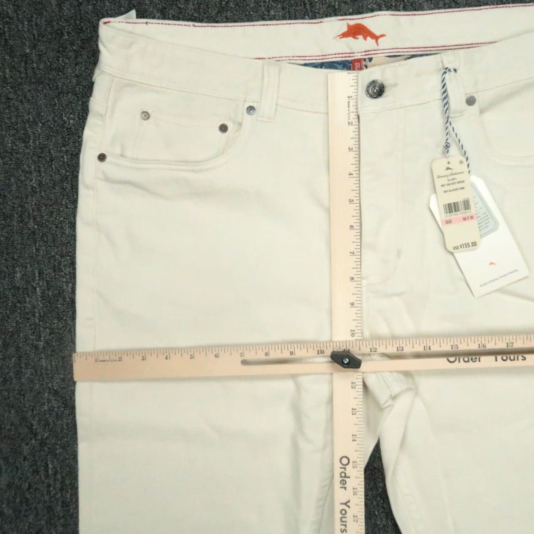 Tommy Bahama Tommy Bahama Jeans Men 40x30 Slim Straight 5-Pocket Denim Cotton Polyester Ivory Belt Loops 40 in Inseam 30 in Vintage? No Size US 40 / EU 56 - 7 Thumbnail