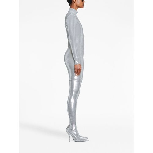 Balenciaga o1la1rc1a1024 Turtleneck Crystal Dress in Silver Size S / US 4 / IT 40 - 3 Thumbnail