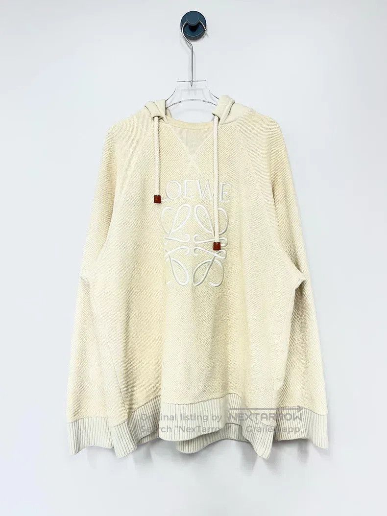Loewe Loewe Off-White Embroidered Letter Logo Hooded Sweatshirt Size S / US 4 / IT 40 - 1 Thumbnail