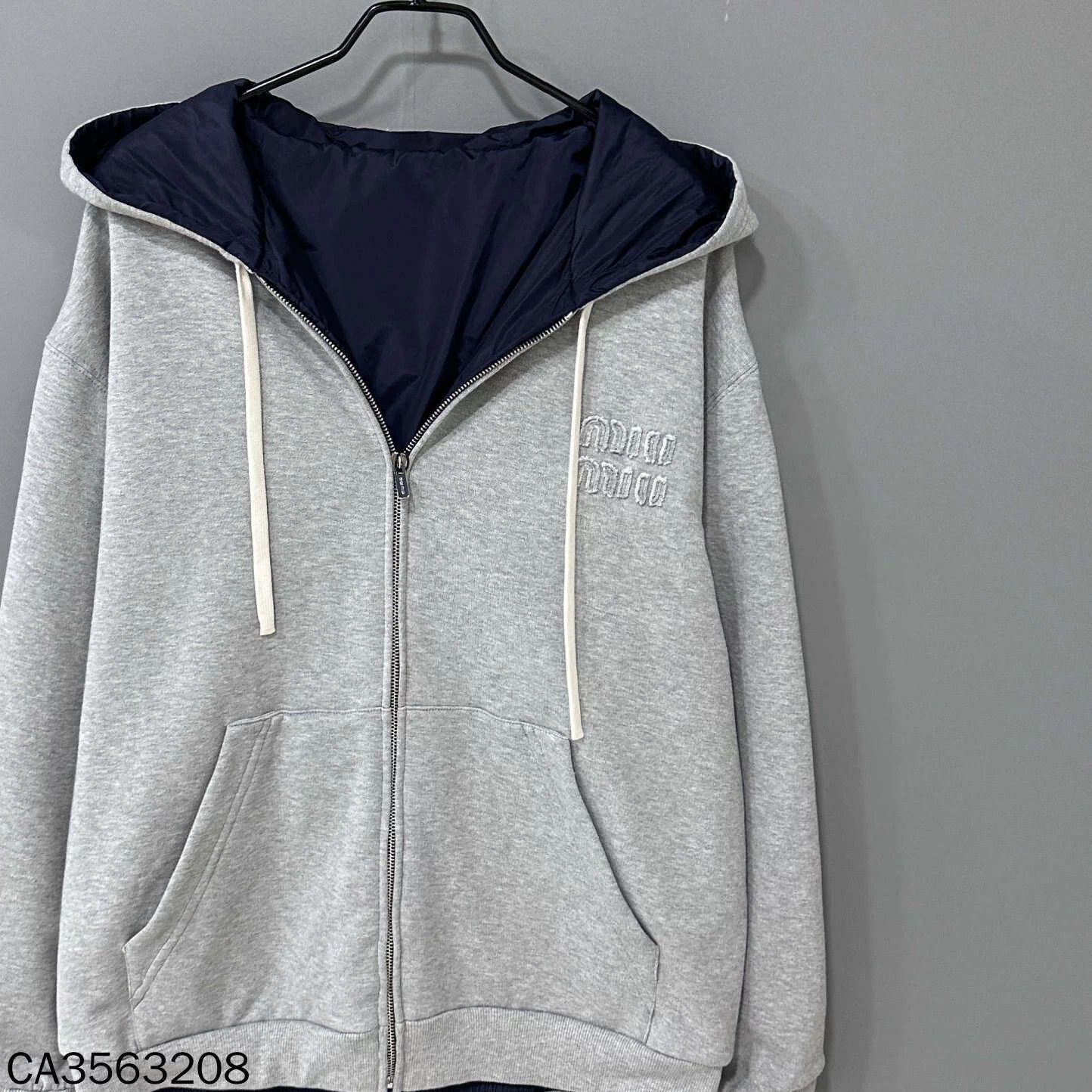Miu Miu MIUMIU 25fw double logo jacket blue 40 98 zip snag Size M / US 6-8 / IT 42-44 - 2 Thumbnail