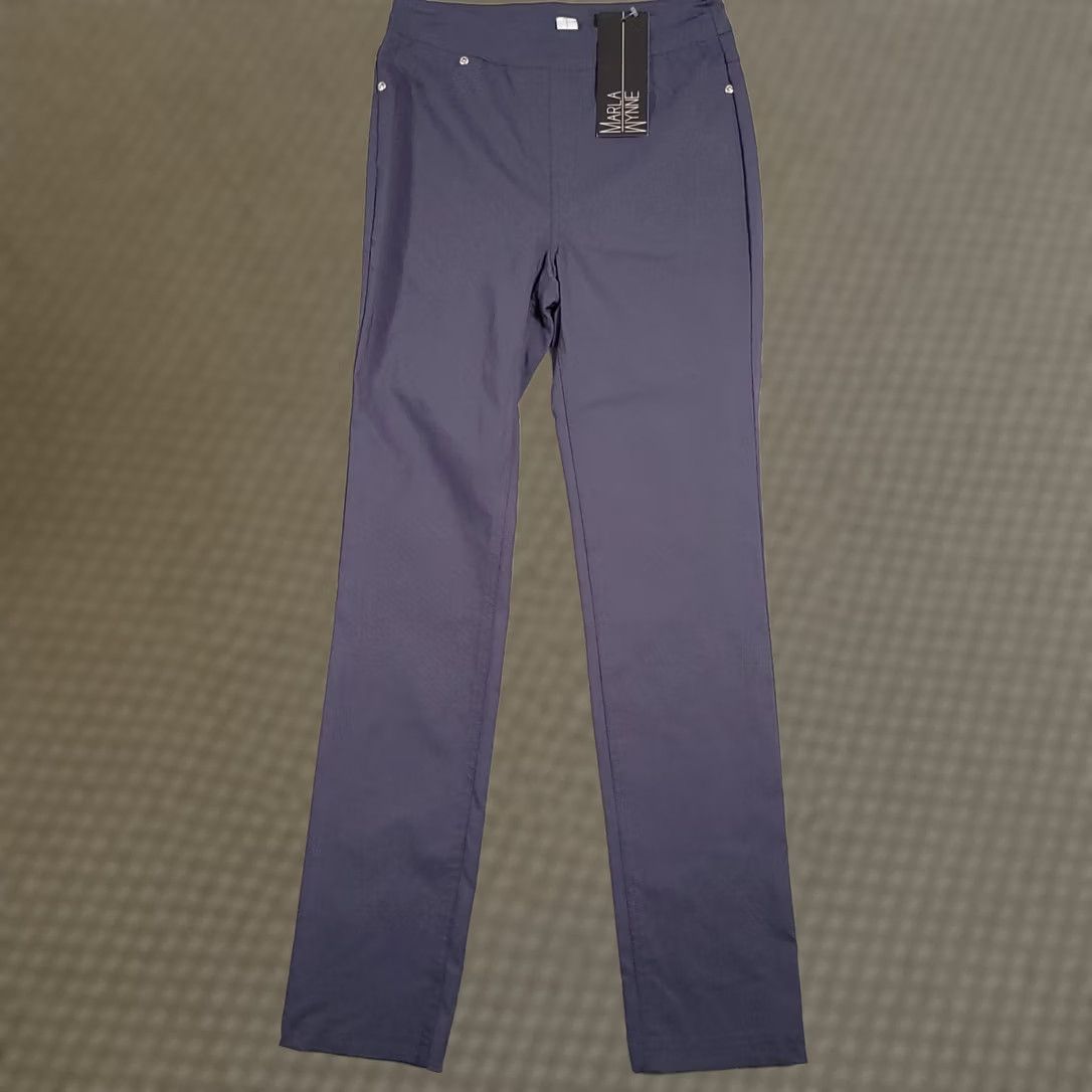 Vintage Marla Wynne Pants Womens 2 Gray Pull On Mid-Rise Skinny Pockets Legging USA Size 42" / US 20 - 1 Thumbnail