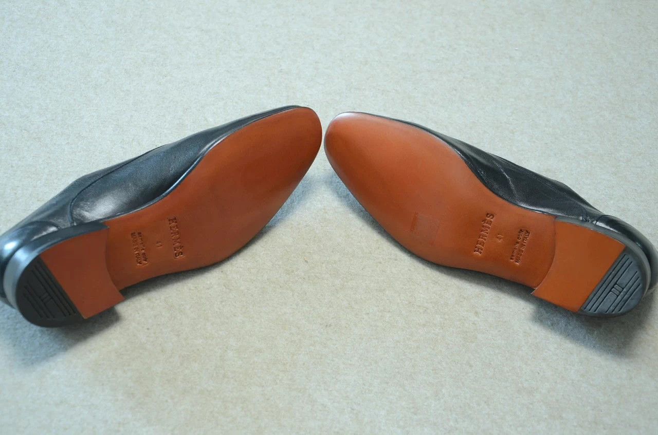 Hermes Hermes Black Leather Sole Derby Shoes 41 EU Size US 8 / EU 41 - 8 Thumbnail