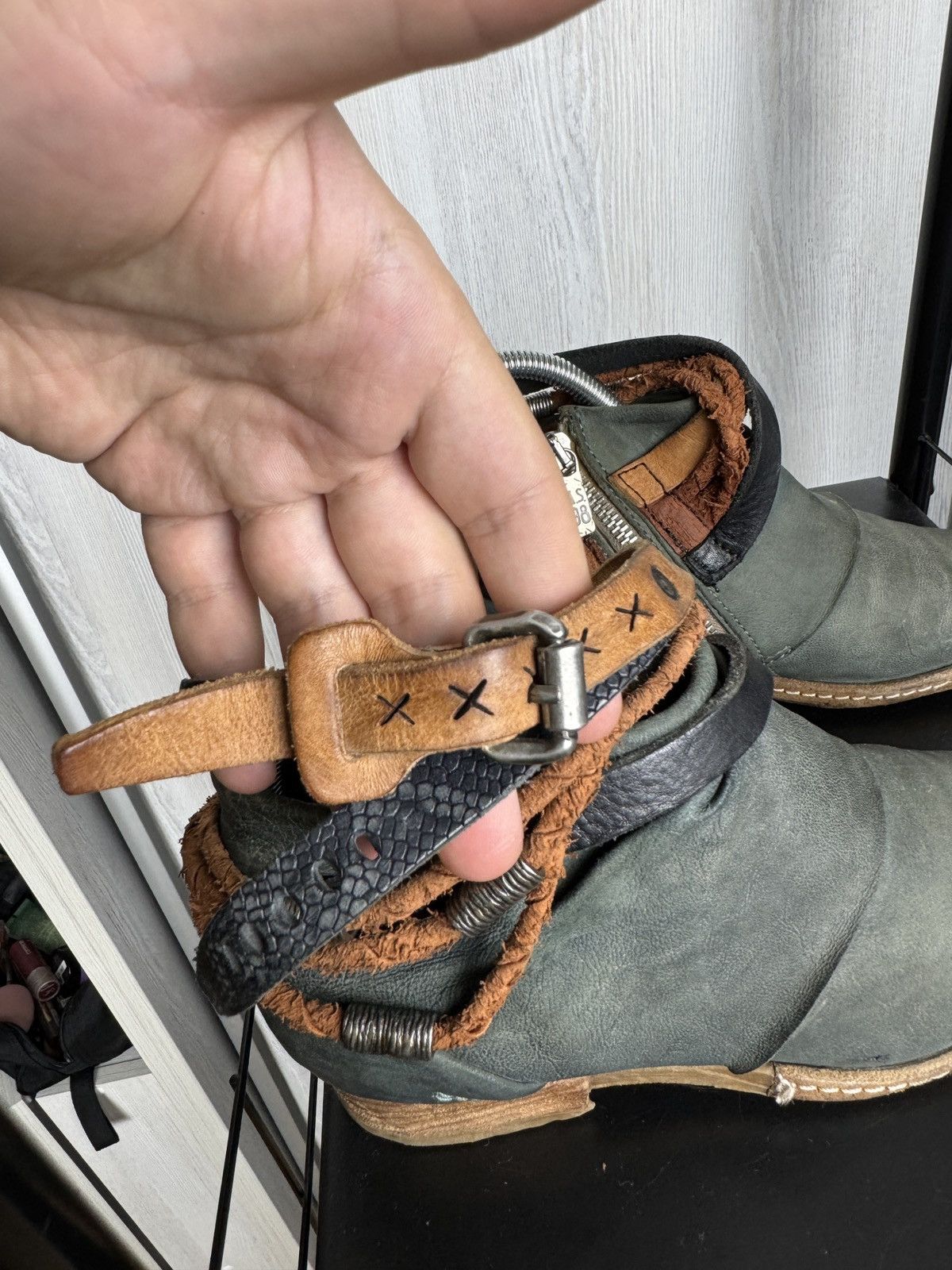 A.S.98 A.S 98 Boots Leather Women's Shoes Sage-Green Avant Garde Size US 7 / IT 37 - 6 Thumbnail