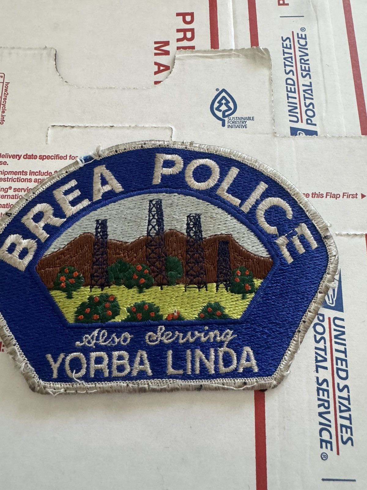 Other 90s BREA POLICE Sew-On Patch Yorba Linda California USA Size ONE SIZE - 3 Thumbnail
