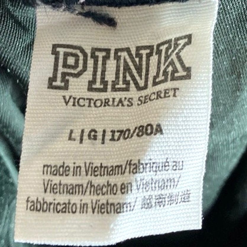 Vintage Victoria Secret PINK Pants Womens Large Green Velvet Leggings Stretch Pull On Size 29" - 4 Thumbnail