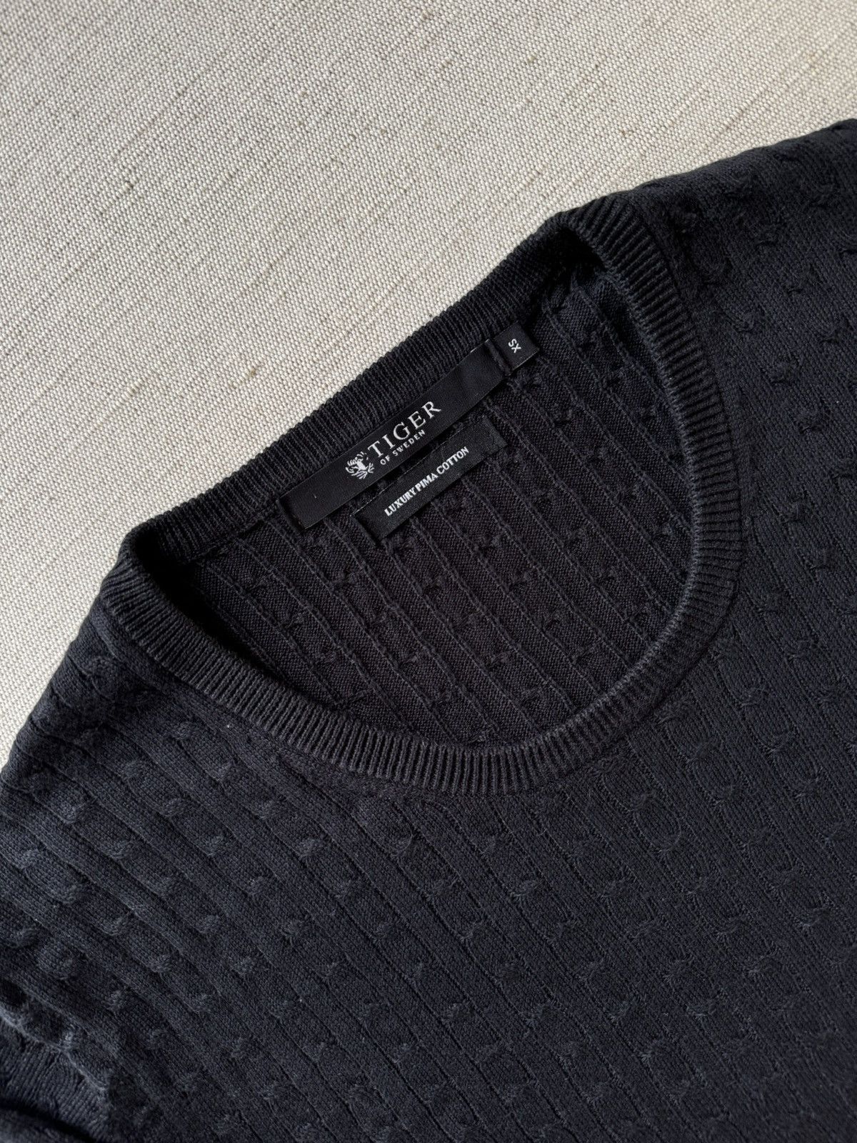 Tiger of Sweden Black Pima cotton cableknit sweater - Size XS Size US XS / EU 42 / 0 - 2 Thumbnail