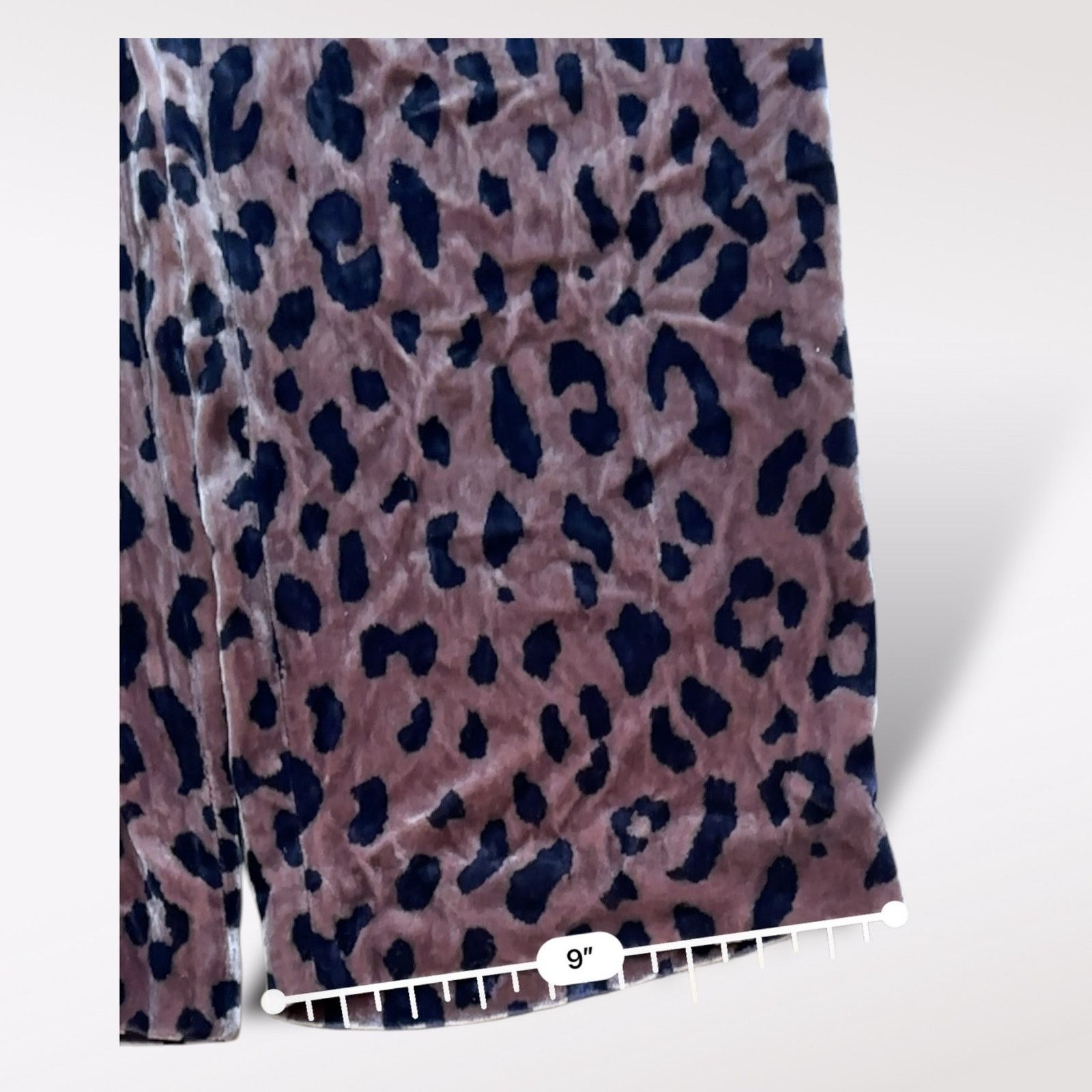 Tibi Tibi Cheetah Velvet Pant Rosewood/Navy Size S Indie Sleaze Size 29" - 4 Thumbnail