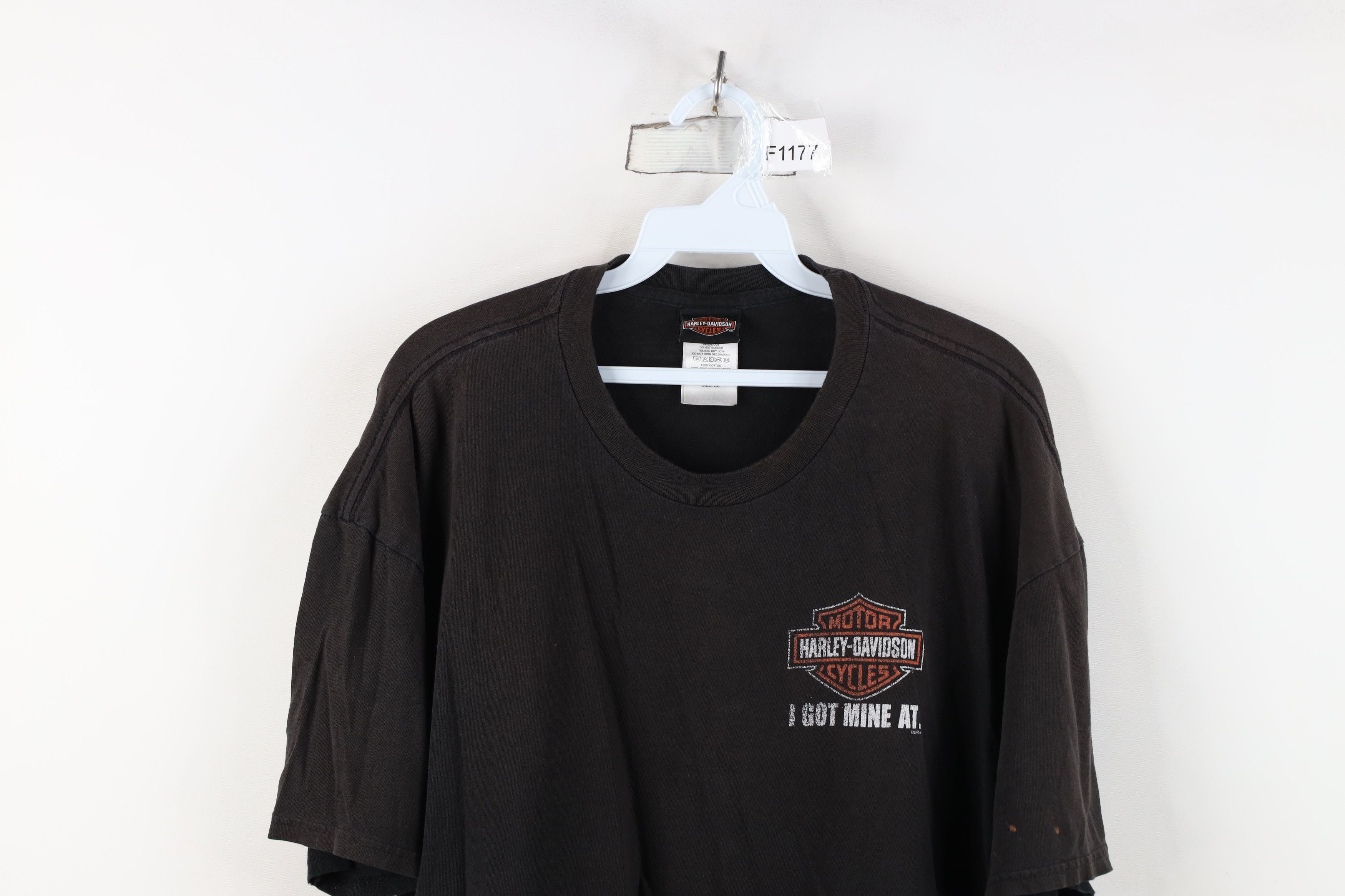 Harley Davidson Y2K Harley Davidson Spell Out Sun Faded T-Shirt Black Cotton Size US XL / EU 56 / 4 - 2 Thumbnail