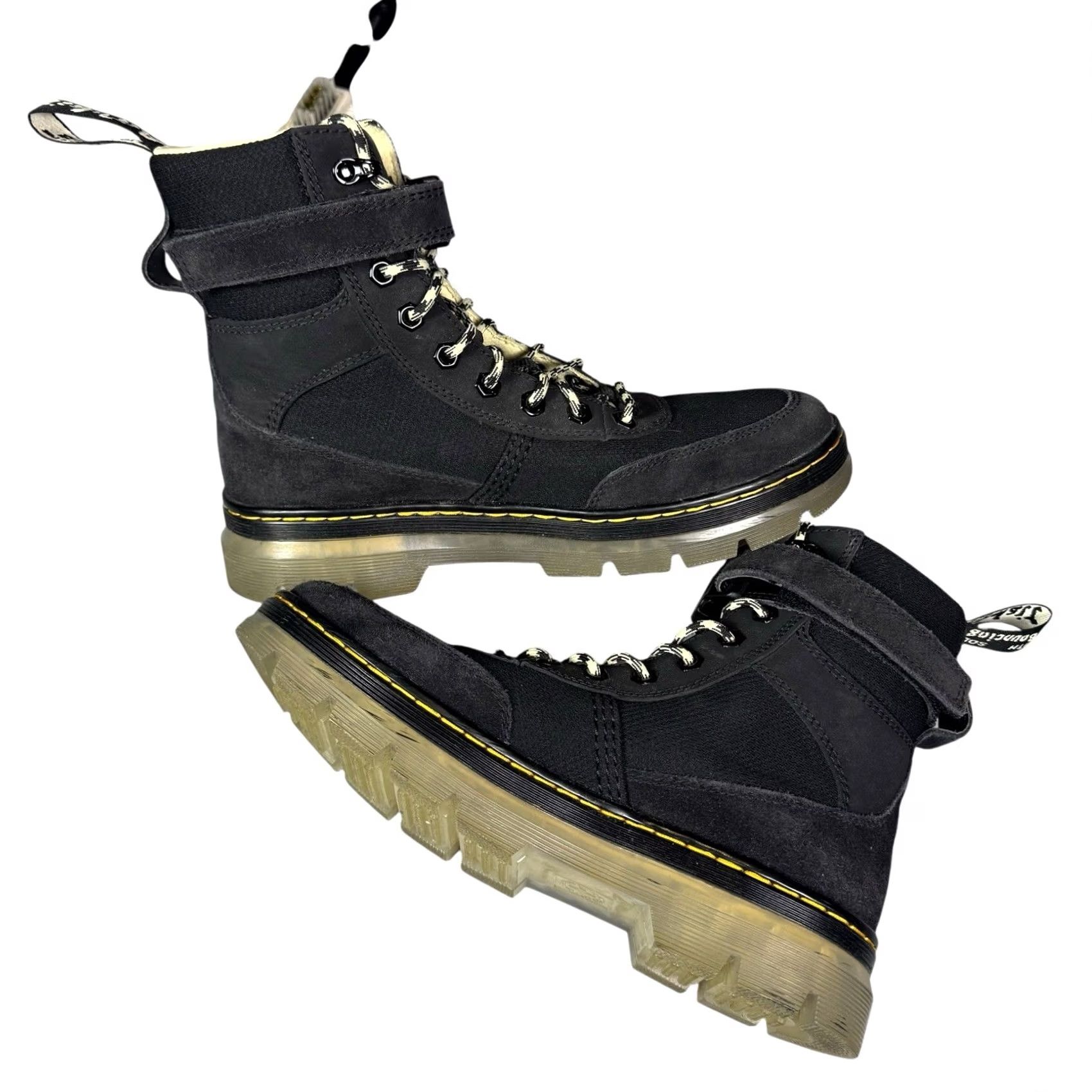 Dr. Martens Dr. Martens Combs Tech Combat Boots Black Canvas Suede Lace Up Unisex 8M/9L Size US 7 / EU 40 - 5 Thumbnail
