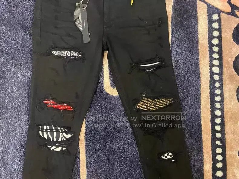 Amiri Amiri Classic Seasonal Multi-Element Patchwork Black Jeans Size US 32 / EU 48 - 3 Thumbnail
