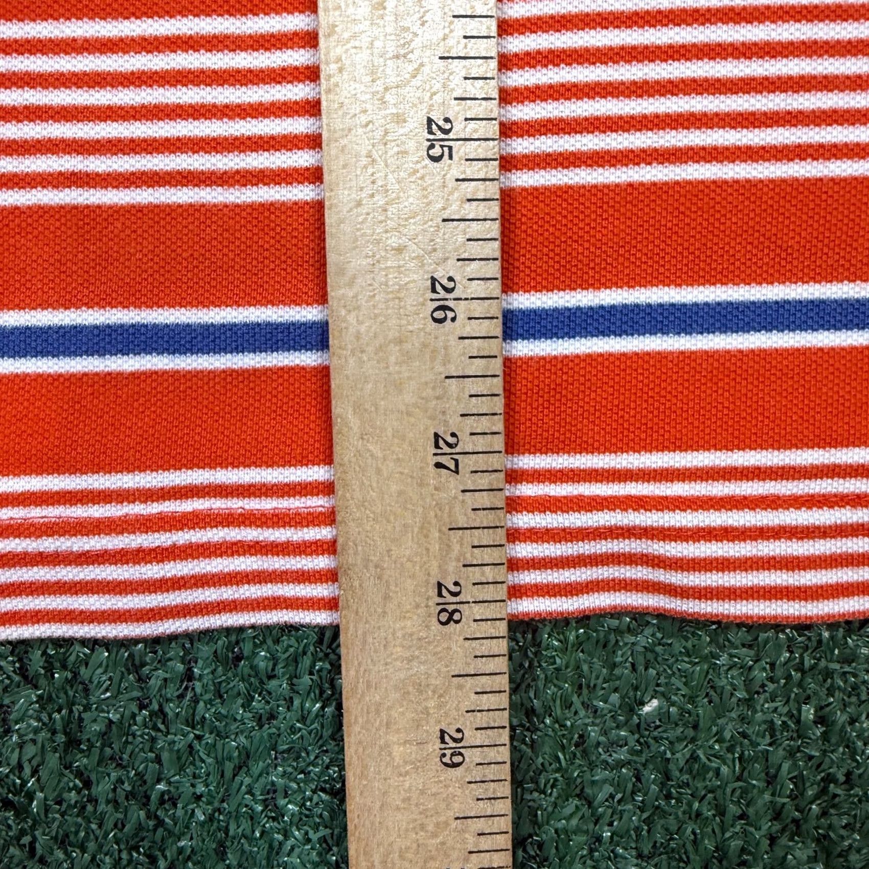 Chaps Chaps Ralph Lauren Polo Shirt Polo Shirt Orange Striped Short Sleeve Collared XL Men's Golf Classic Logo 100% Cotton Button-Down Vintage: No Size US XL / EU 56 / 4 - 4 Thumbnail