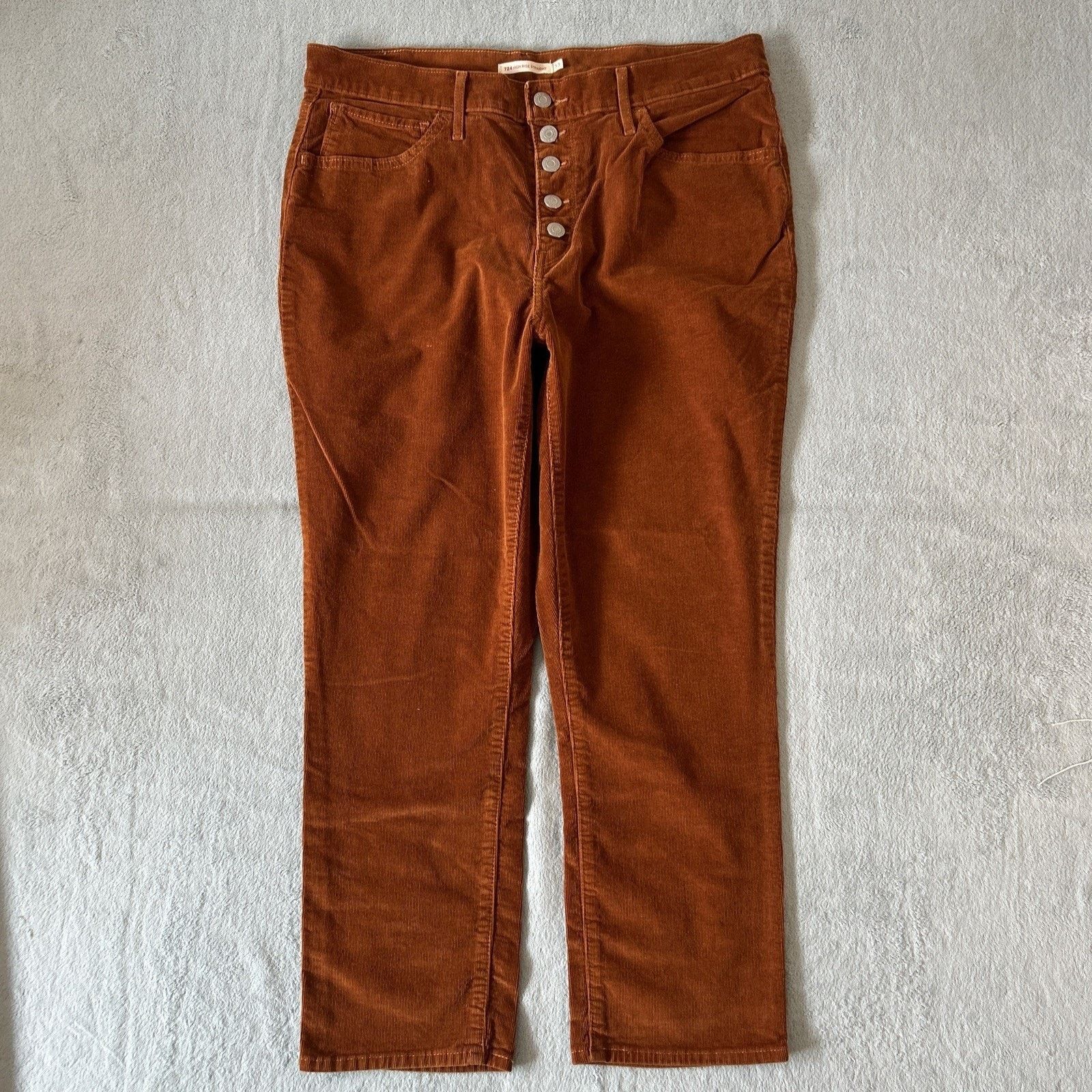 Levi's Levis 724 Corduroy Pants Womens 33x25 Tapered Button Fly Size 33" - 1 Thumbnail