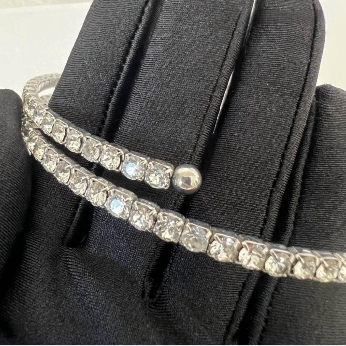 Miu Miu crystal necklace choker in silver-finish metal