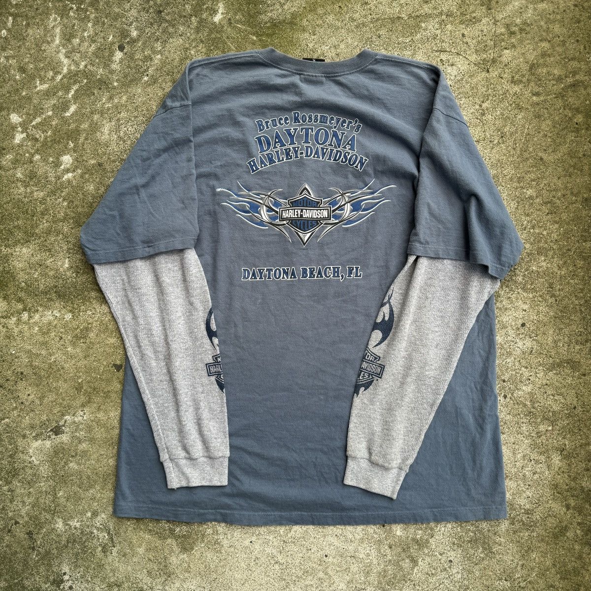 Harley Davidson Harley Faded Metal Flame Longsleeve Thermal Shirt ERD Grunge Size US XXL / EU 58 / 5 - 16 Thumbnail