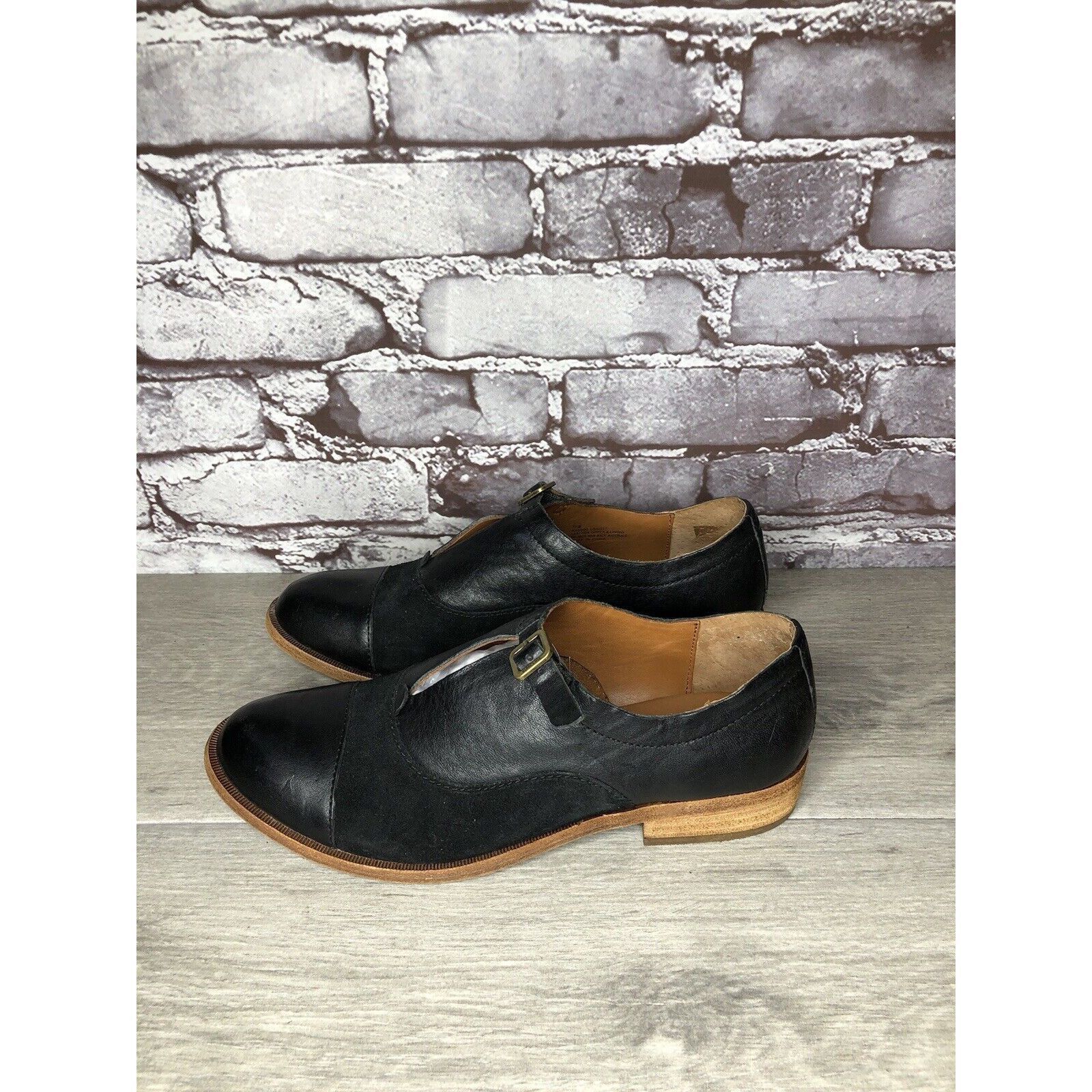 Other Kork Ease Niseda Black Leather Suede Monk Strap Oxfords Shoe Size US 8 / IT 38 - 12 Thumbnail