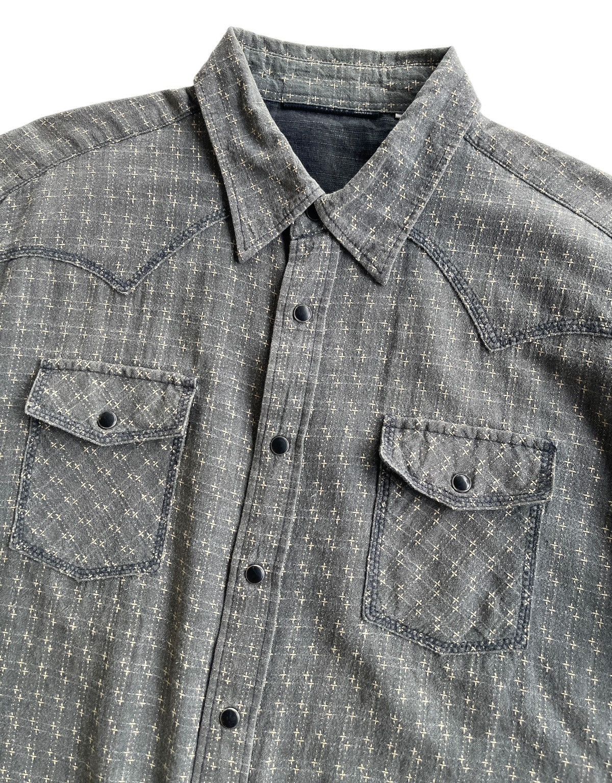 Japanese Brand Sraive Sashiko Style Western Shirt Size US L / EU 52-54 / 3 - 4 Thumbnail