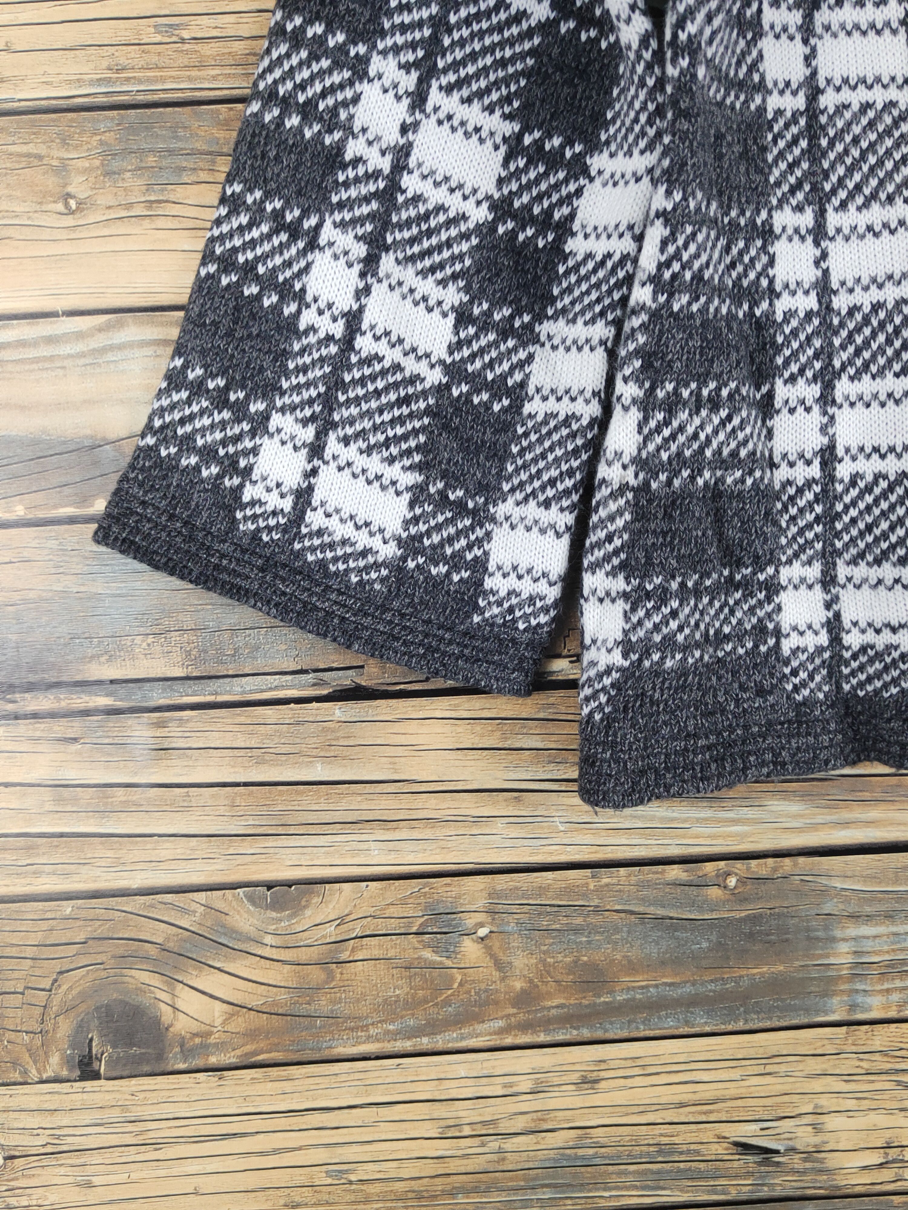 Japanese Brand Gene Luxue Black White Knitwear Cardigan #W1228 Size M / US 6-8 / IT 42-44 - 4 Thumbnail