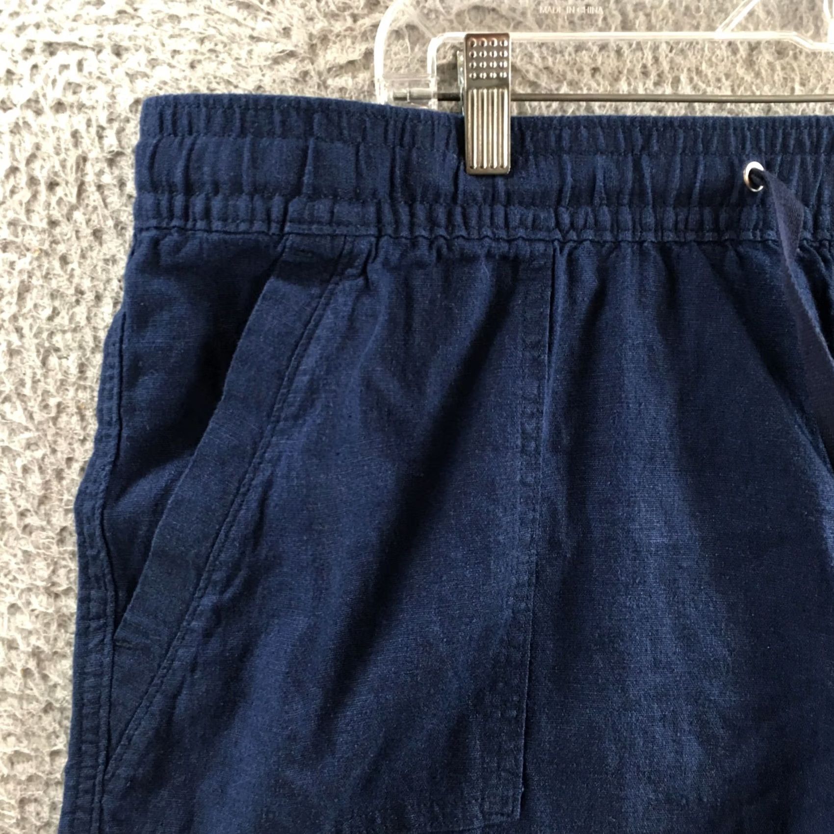 Nautica Nautica Shorts Womens 2XL Blue Summer Linen Blend Drawstring Waist Pockets NWT Size 40" / US 18 - 2 Thumbnail