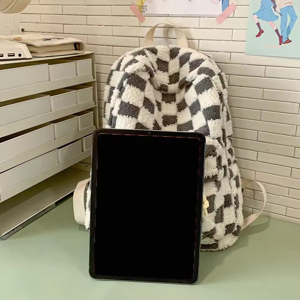 Japanese Brand Ins Style Backpack Fluffy Backpack Size ONE SIZE - 2 Thumbnail
