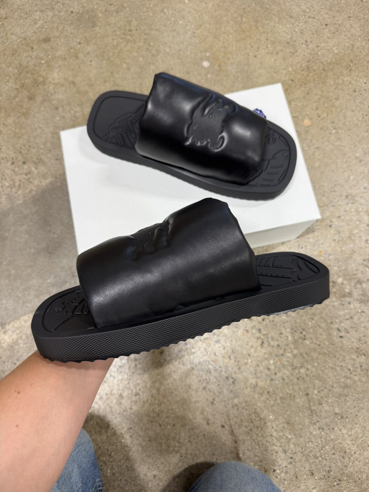 Burberry Burberry EKD Slab Leather Sandals Slides NEW 900$ Size US 10 / EU 43 - 3 Thumbnail