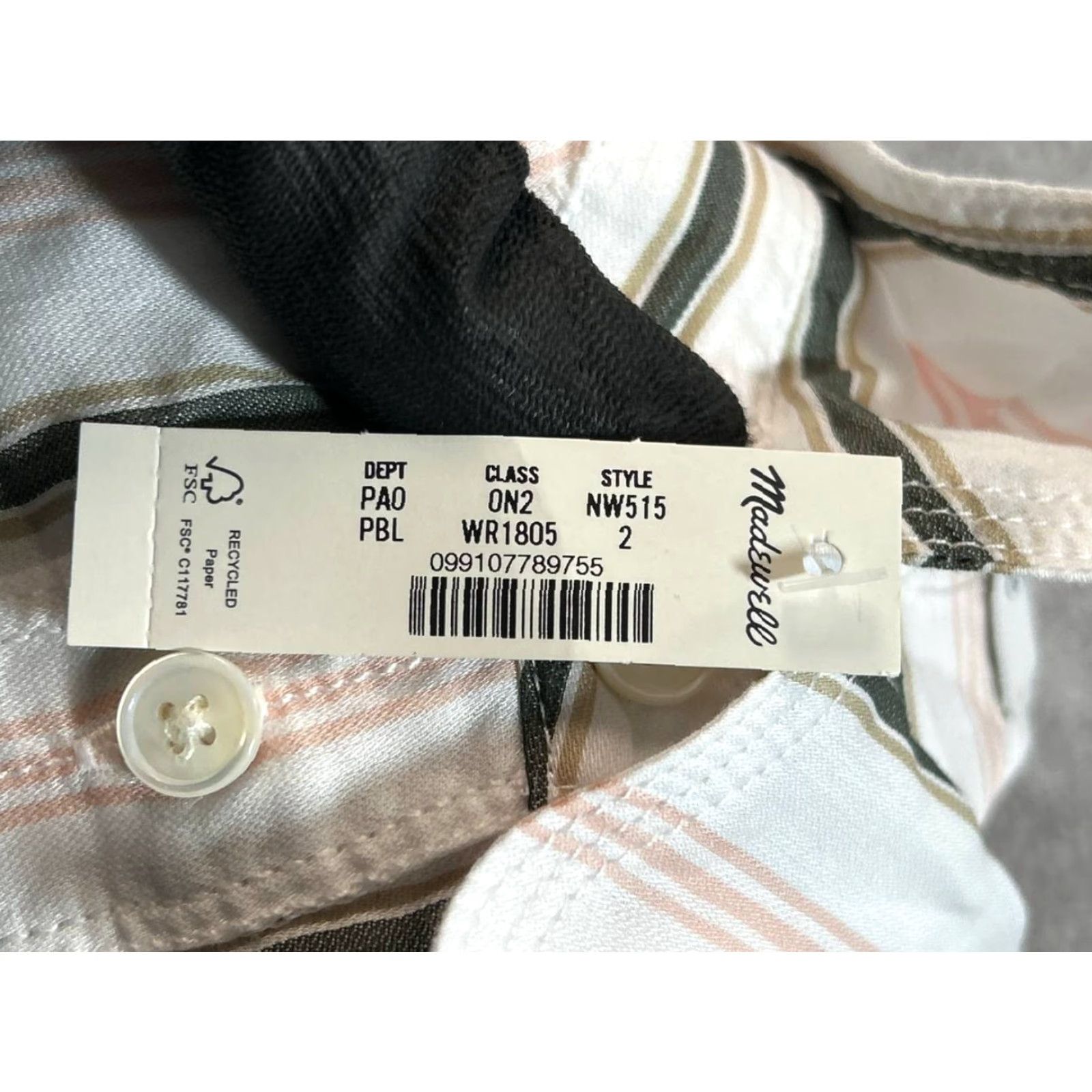 Madewell Madewell Shirt Women Size 2 Multicolor Striped Regular Fit Button Up High Low Hem New Size XS / US 0-2 / IT 36-38 - 5 Thumbnail