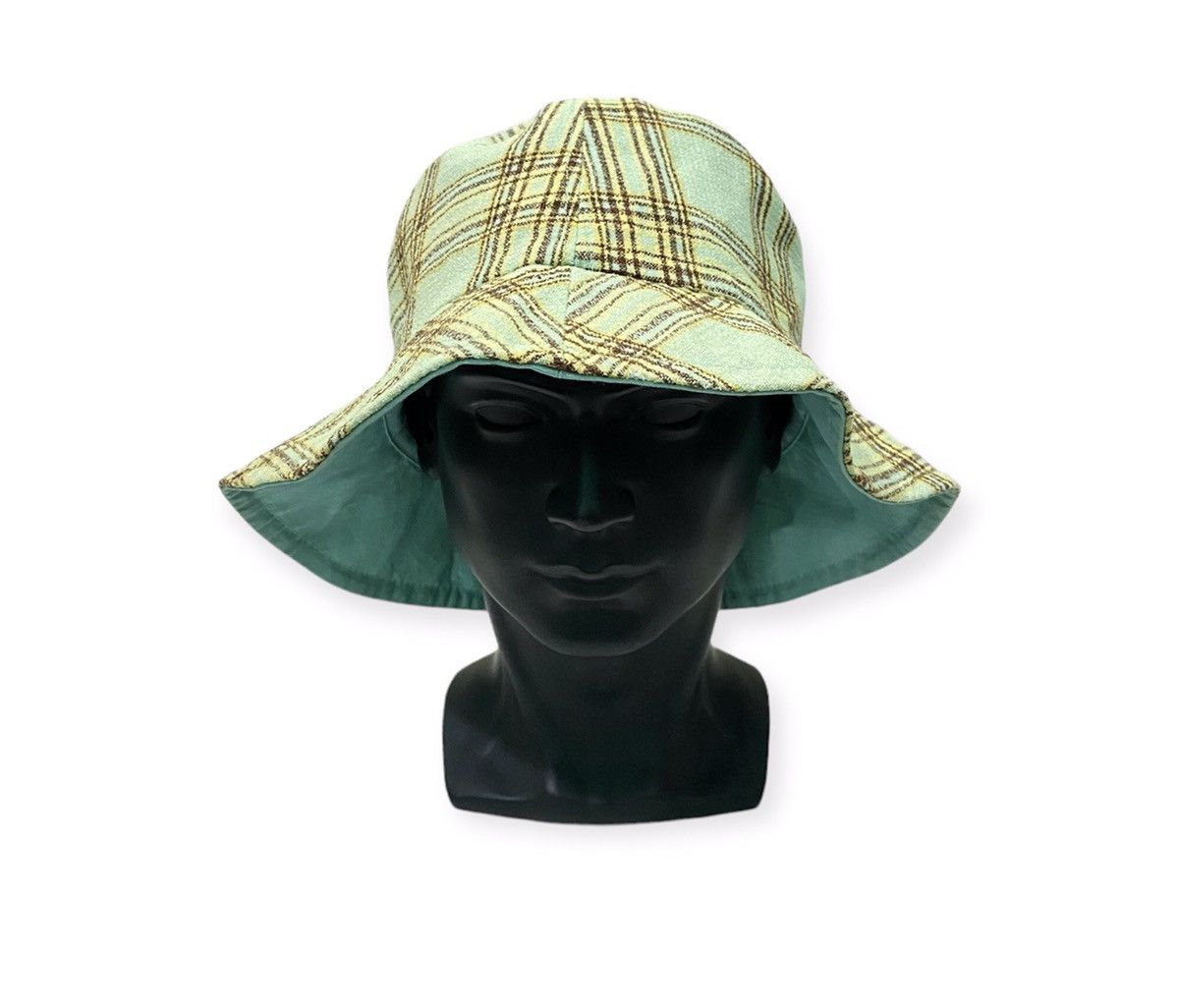 image of Plaid Tartan Bucket Hat in Blue, Men's