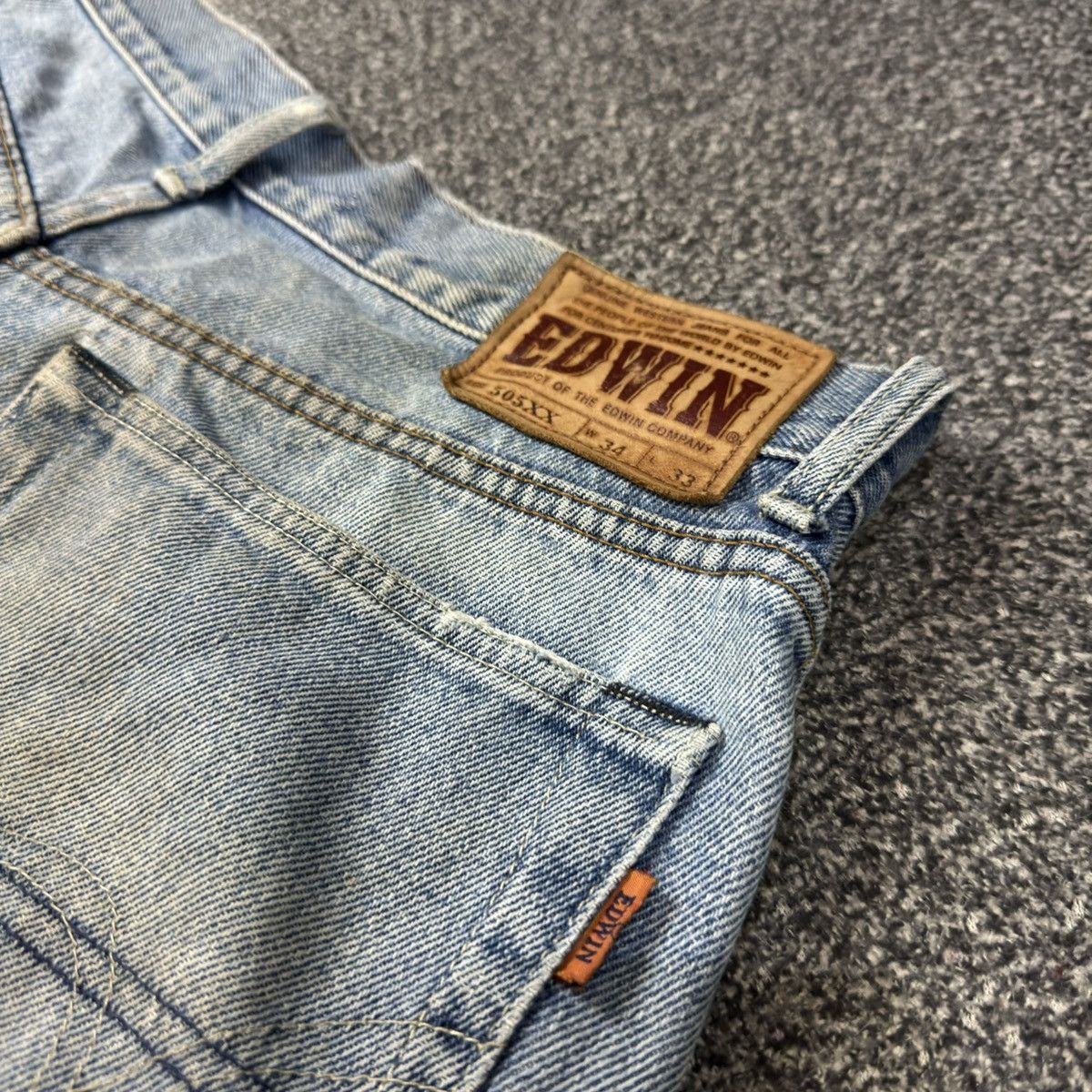 Japanese Brand Vintage Japanese Edwin 505xx Selvedge Thrashed Faded Jean Size US 34 / EU 50 - 9 Thumbnail