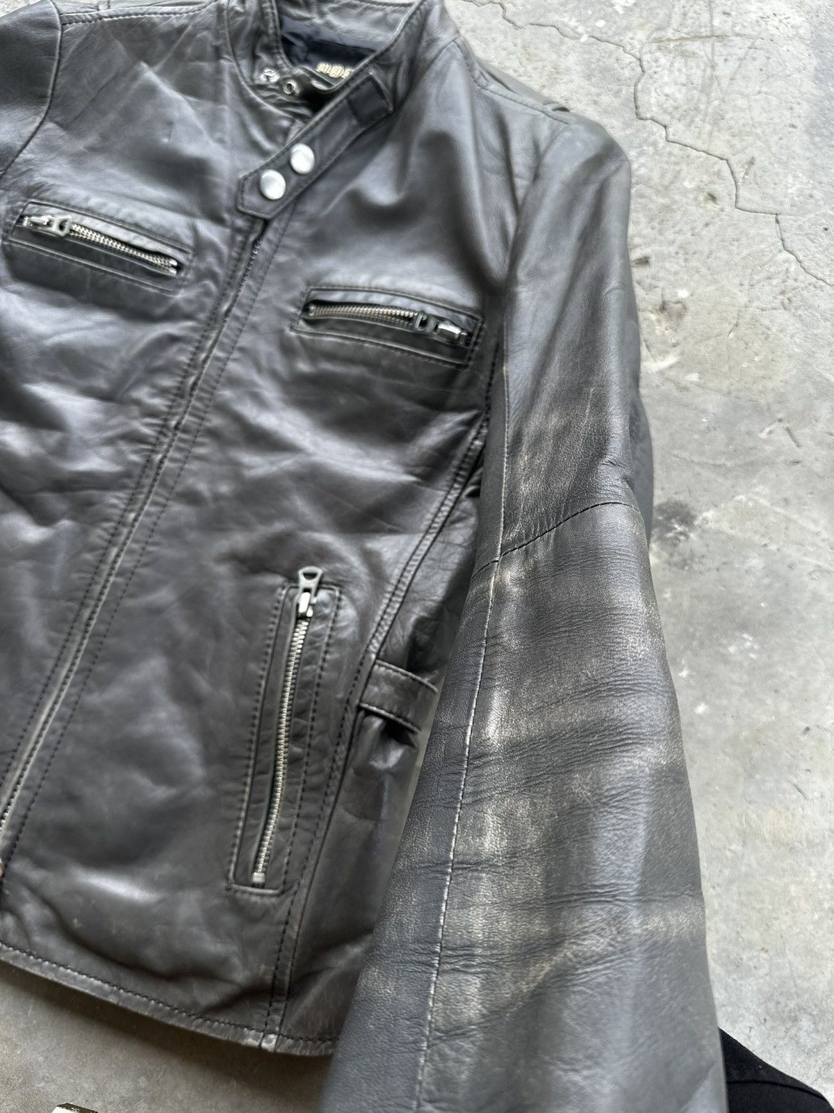 Japanese Brand Another Edition Leather Biker Crop Jacket Size US M / EU 48-50 / 2 - 15 Thumbnail