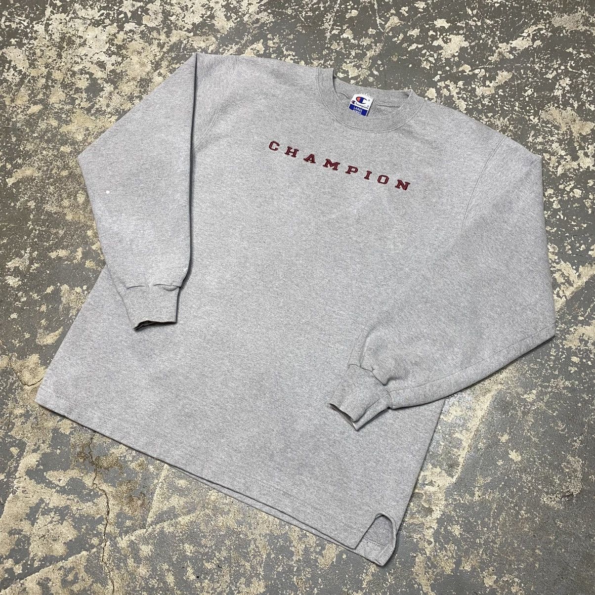 Champion × Vintage Vintage Champion Spell Out Gray 90s Sweatshirt Size US L / EU 52-54 / 3 - 2 Thumbnail