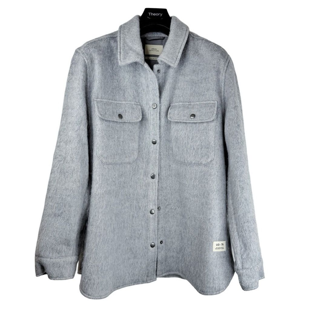Urban Outfitters URBAN OUTFITTERS Women's Oversized Grey Fuzzy Shacket M Size M / US 6-8 / IT 42-44 - 1 Thumbnail