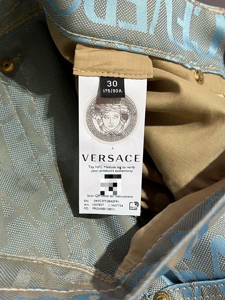 Versace Versace Blue full print jeans Size US 31 - 8 Thumbnail