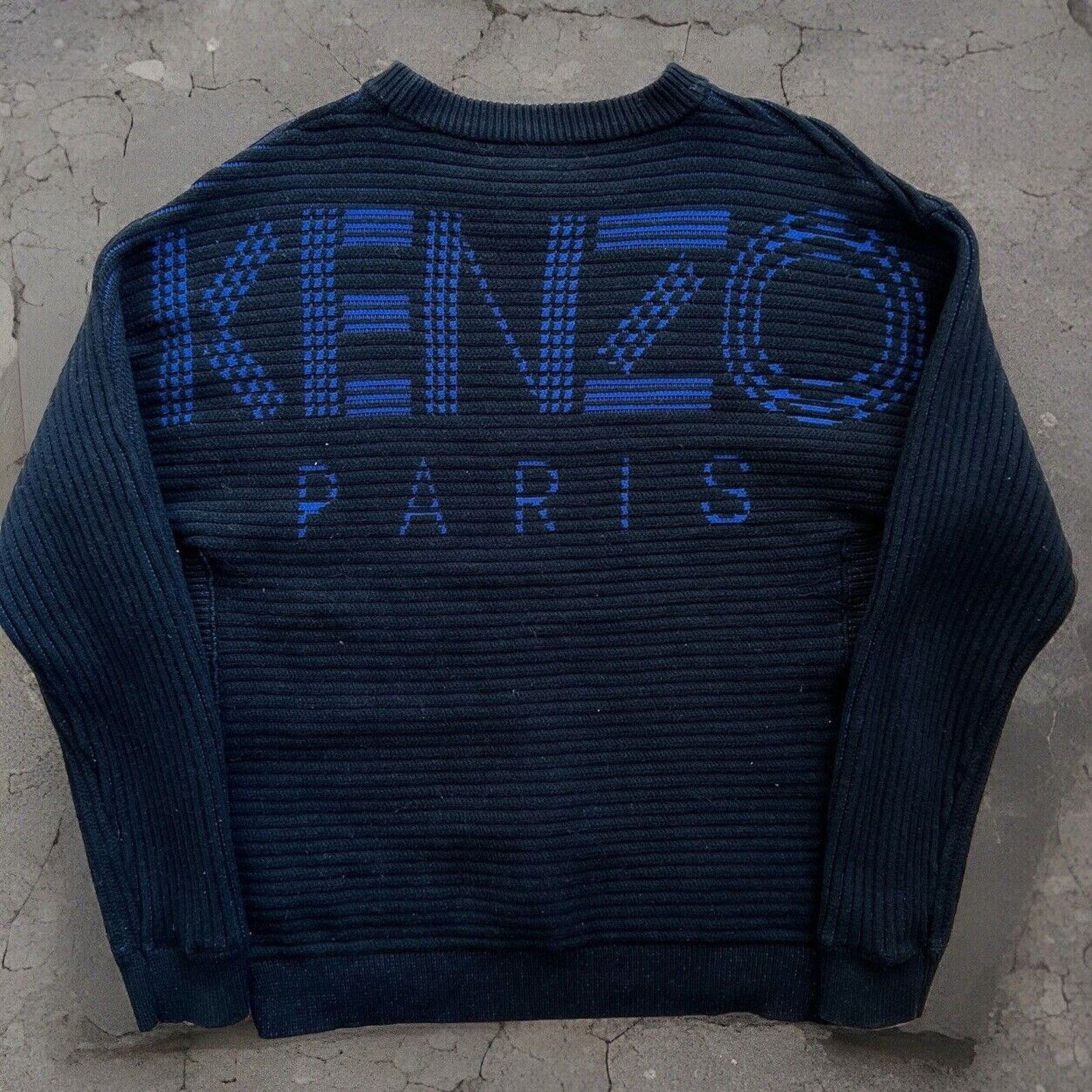 Kenzo Kenzo Paris Sweater Women's Medium Black Blue Wool Size M / US 6-8 / IT 42-44 - 1 Thumbnail