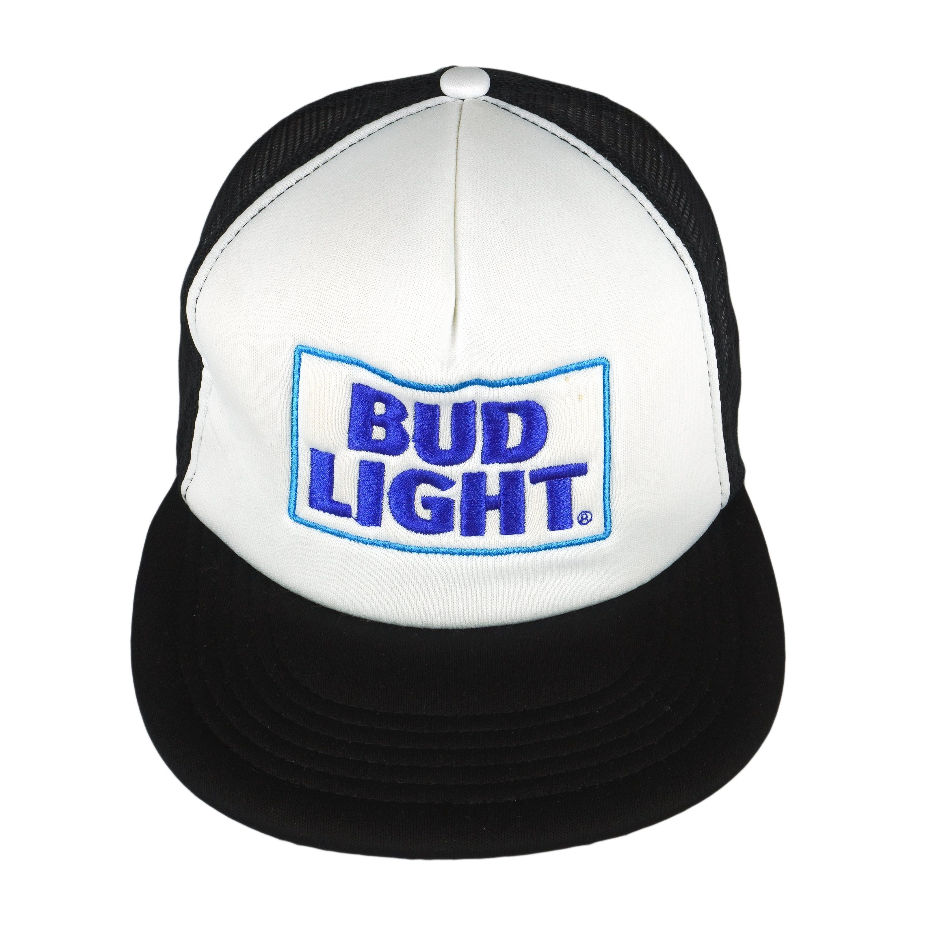 Budweiser (District) - White & Black Spell-Out Trucker Snapback Hat Size ONE SIZE - 1 Thumbnail