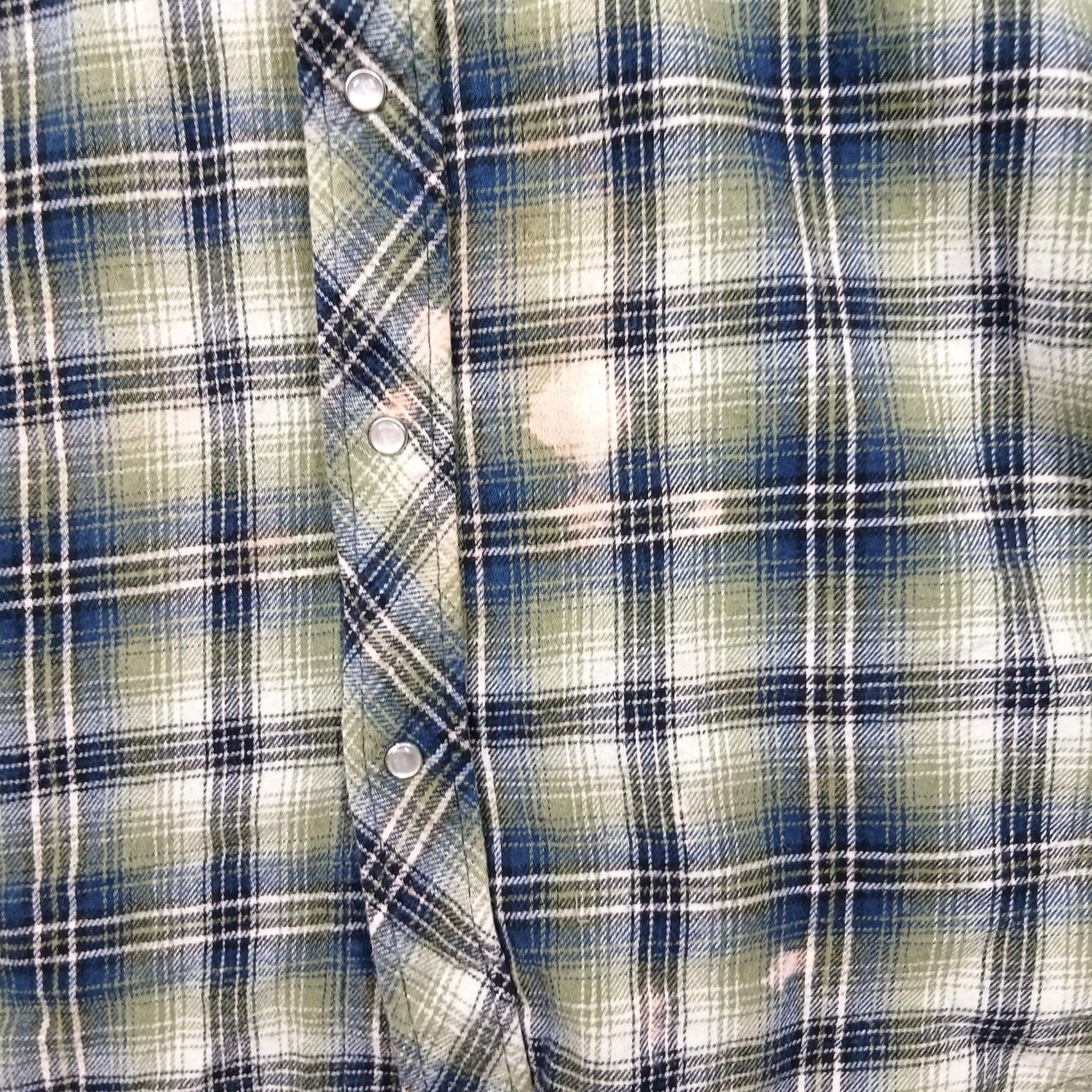 Wrangler Wrangler Shirt Mens Medium Green Blue Plaid Western Pearl Snap Long Sleeve Shirt Size US M / EU 48-50 / 2 - 6 Thumbnail