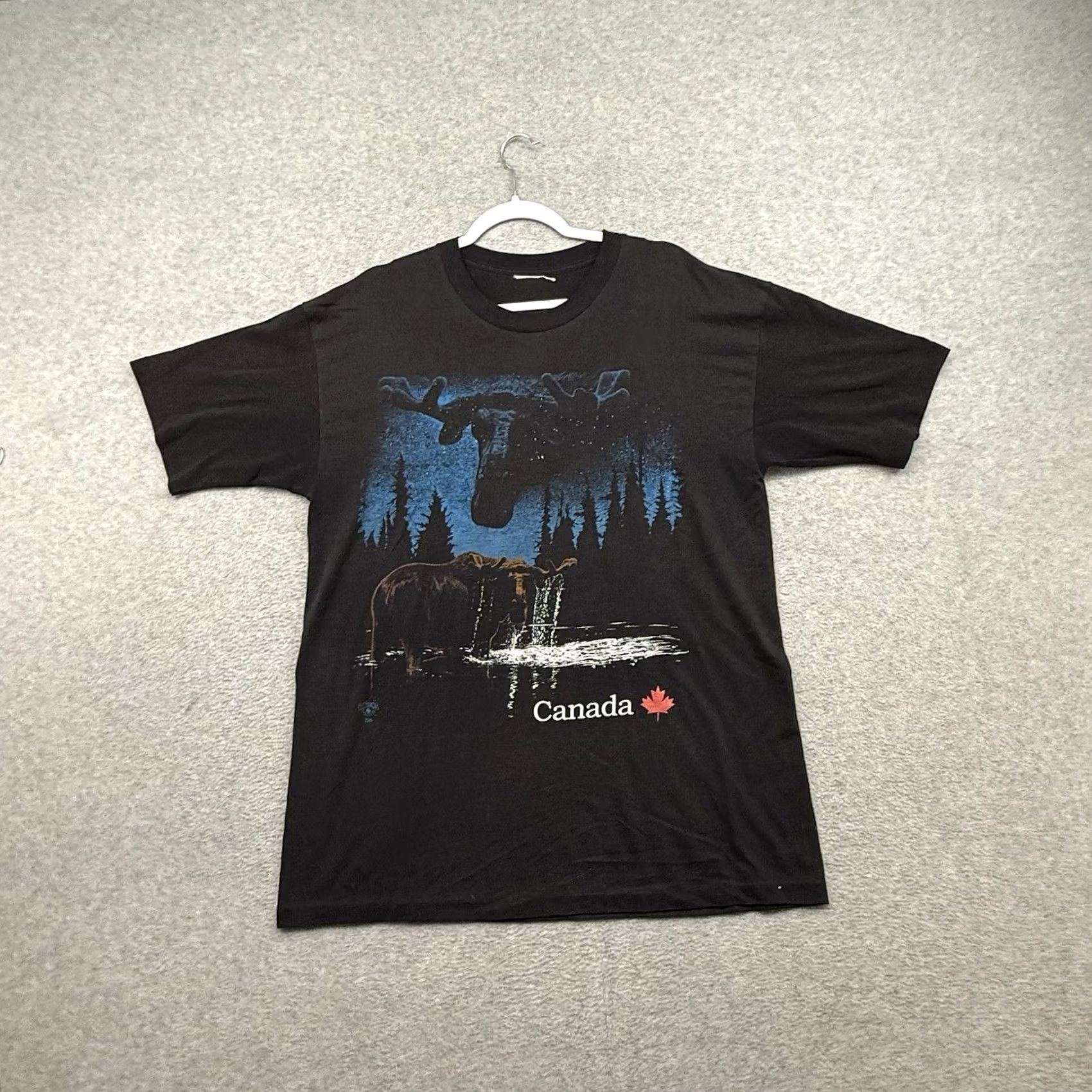 Vintage VINTAGE Moose Shirt 90s Canada Black Cotton Crew Neck Short Sleeve Men L Nature Shirt Size US L / EU 52-54 / 3 - 2 Thumbnail
