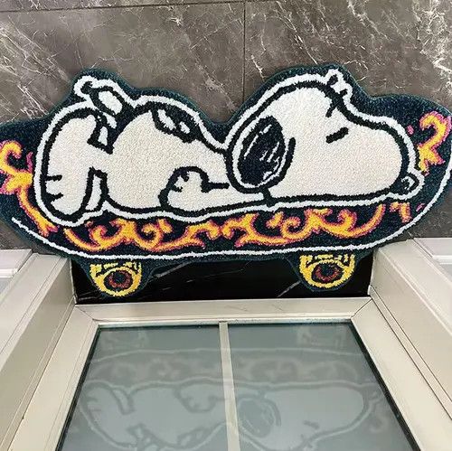 VIBE Cartoon Skateboard Kawaii Dog Print Carpet Rug Size ONE SIZE - 5 Thumbnail
