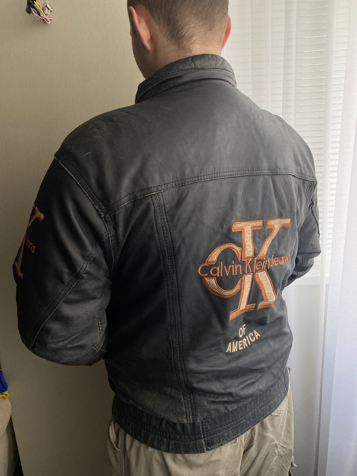 Calvin Klein Vintage Calvin Klein Jeans Of America Leather Jacket 90s USA Size US L / EU 52-54 / 3 - 2 Thumbnail