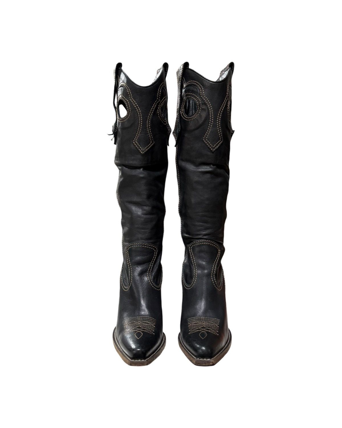 Dior CHRISTIAN DIOR Fall Winter 2006 Leather Western Cowboy Boots Size US 6.5 / IT 36.5 - 2 Thumbnail