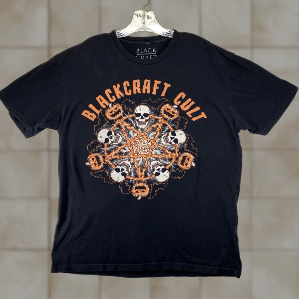 Vintage BlackCraft Cult T-Shirt Men L Pumpkins Pentagram Bats Halloween Goth Skulls Size US L / EU 52-54 / 3 - 1 Thumbnail