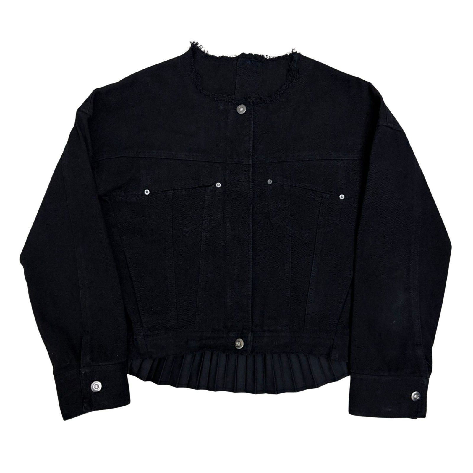 Other Aula Aila Black Denim Jean Jacket Streetwear Bomber Coat 0 Size XS / US 0-2 / IT 36-38 - 1 Thumbnail