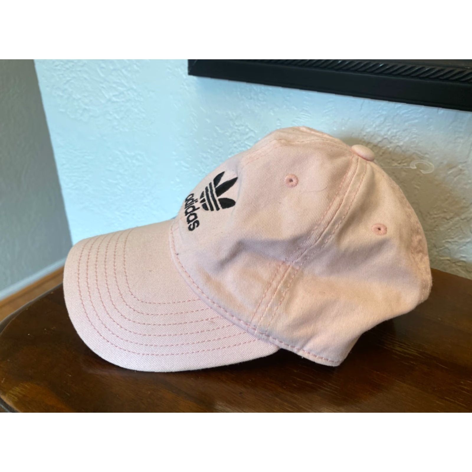 Adidas adidas Hat Cap Strap Back Pink Black Trefoil Logo Womens Adjustable Knit Casual Baseball Cap Size ONE SIZE - 2 Thumbnail