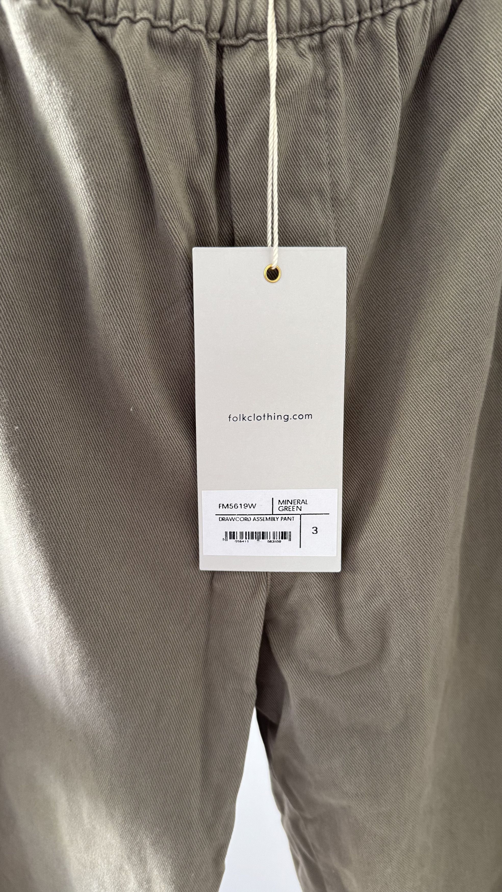 Folk Assembly Drawcord Pant Mineral Green Size US 32 / EU 48 - 3 Thumbnail