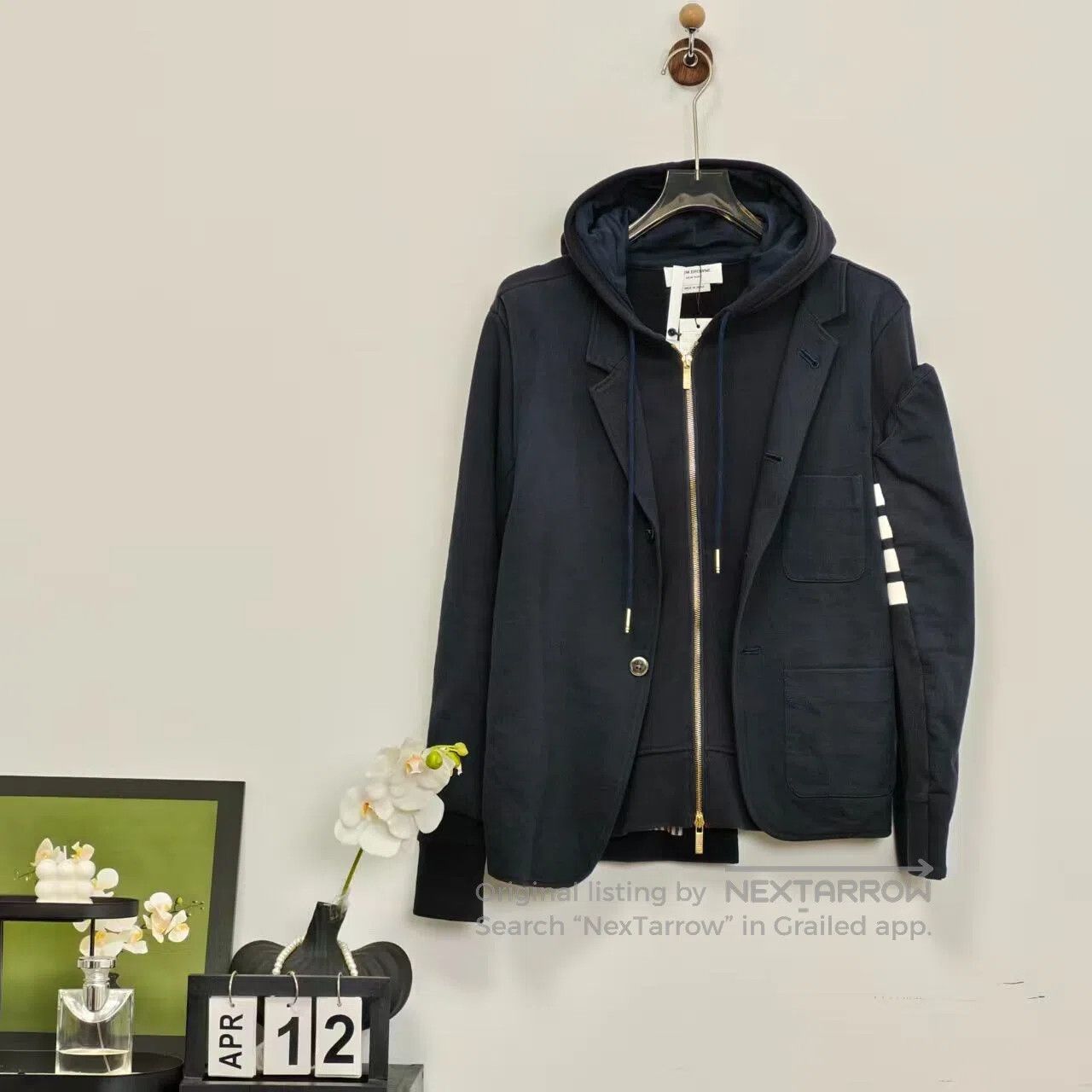 Thom Browne Thom Browne Navy Blue Fake Two-Piece Design Hooded Jacket| Size US S / EU 44-46 / 1 - 1 Thumbnail