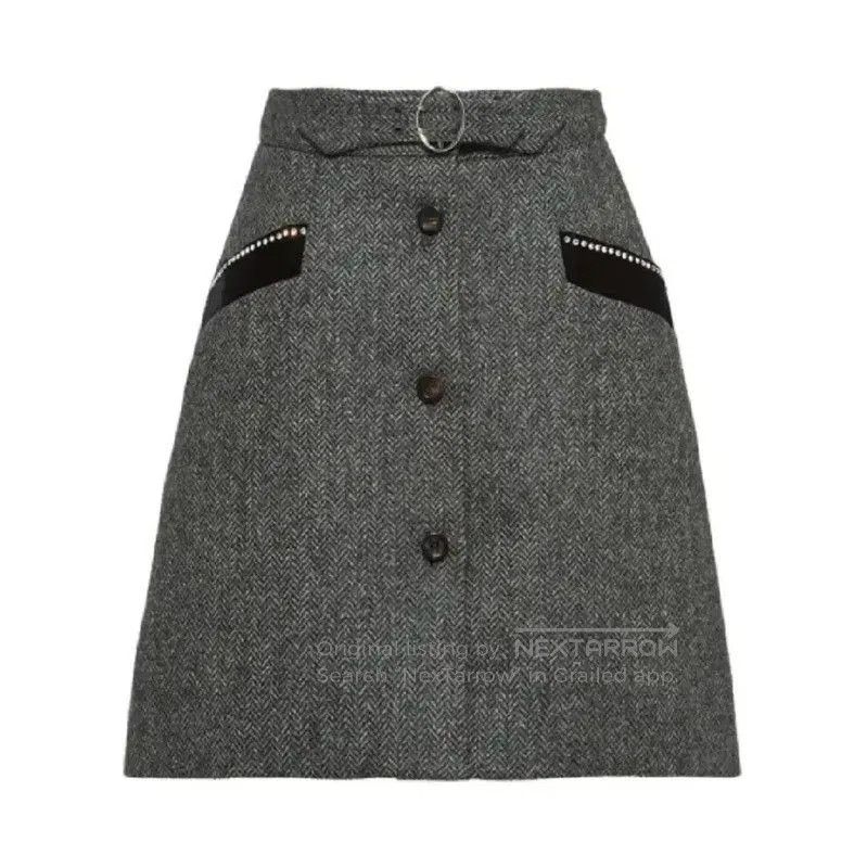 Other Miu Miu Gray Wool Midi Skirt . Size 41" - 6 Thumbnail