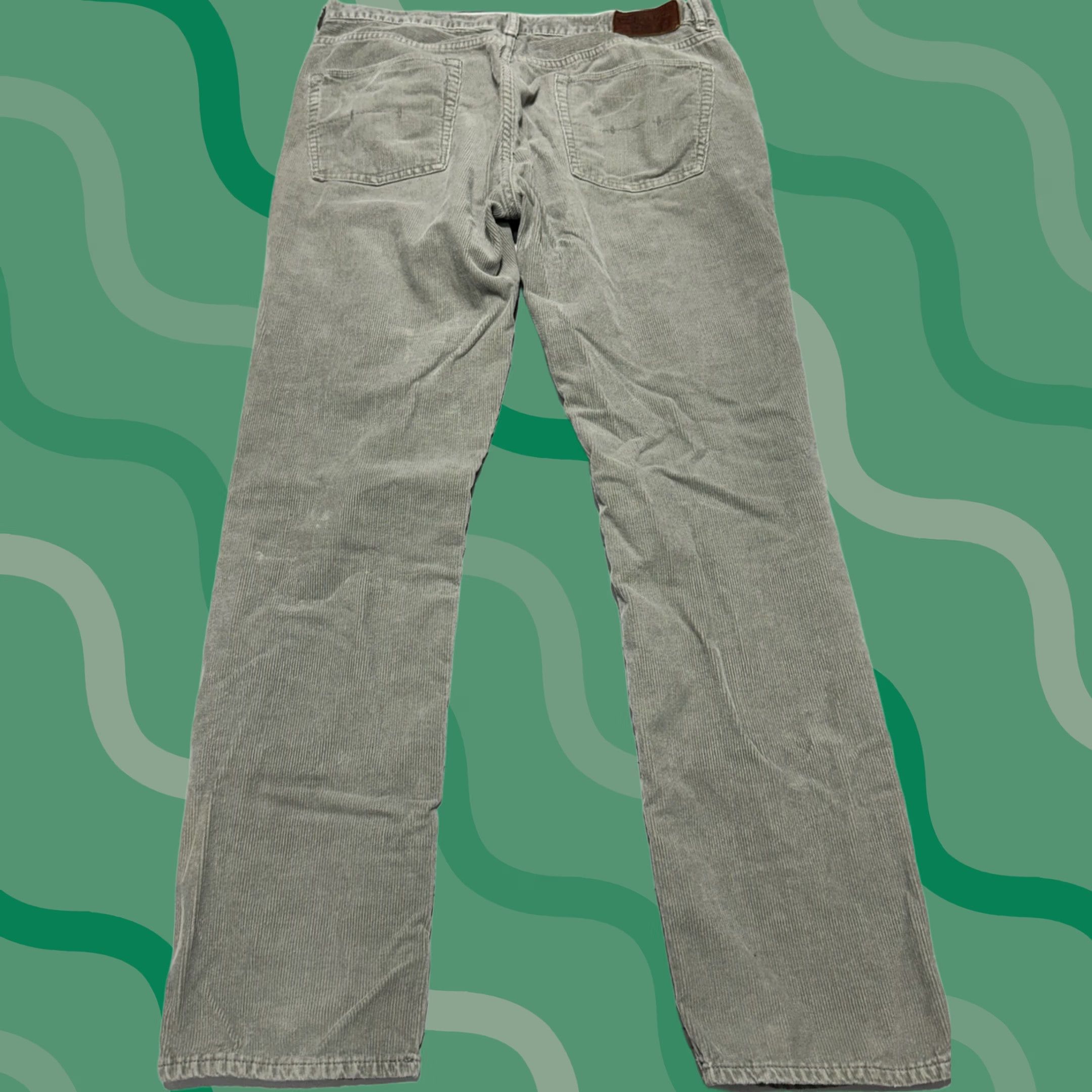 Polo Ralph Lauren Polo Ralph Lauren VTG Corduroy Pants Mens 36x32 Gray Straight Classic 650 Mid Rise Khakis 5-Pocket Denim Cotton Trousers Size US M / EU 48-50 / 2 - 1 Thumbnail